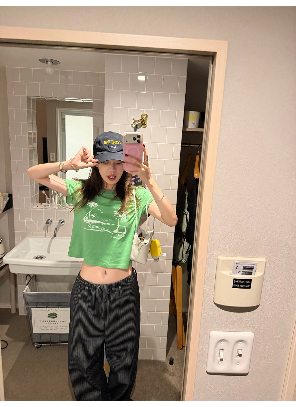 LelyMooch パームツリークロップドTシャツ  LEM376