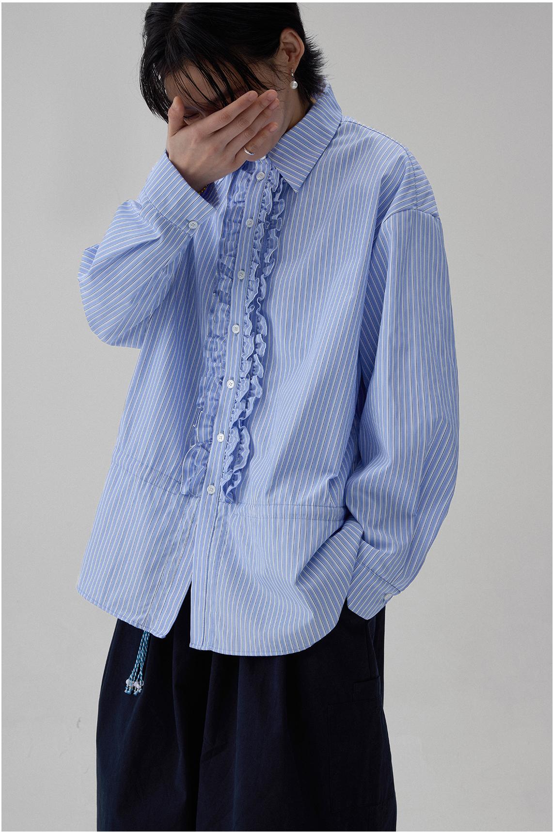 LoomL  ブルーストライプシャツ  LOM011
