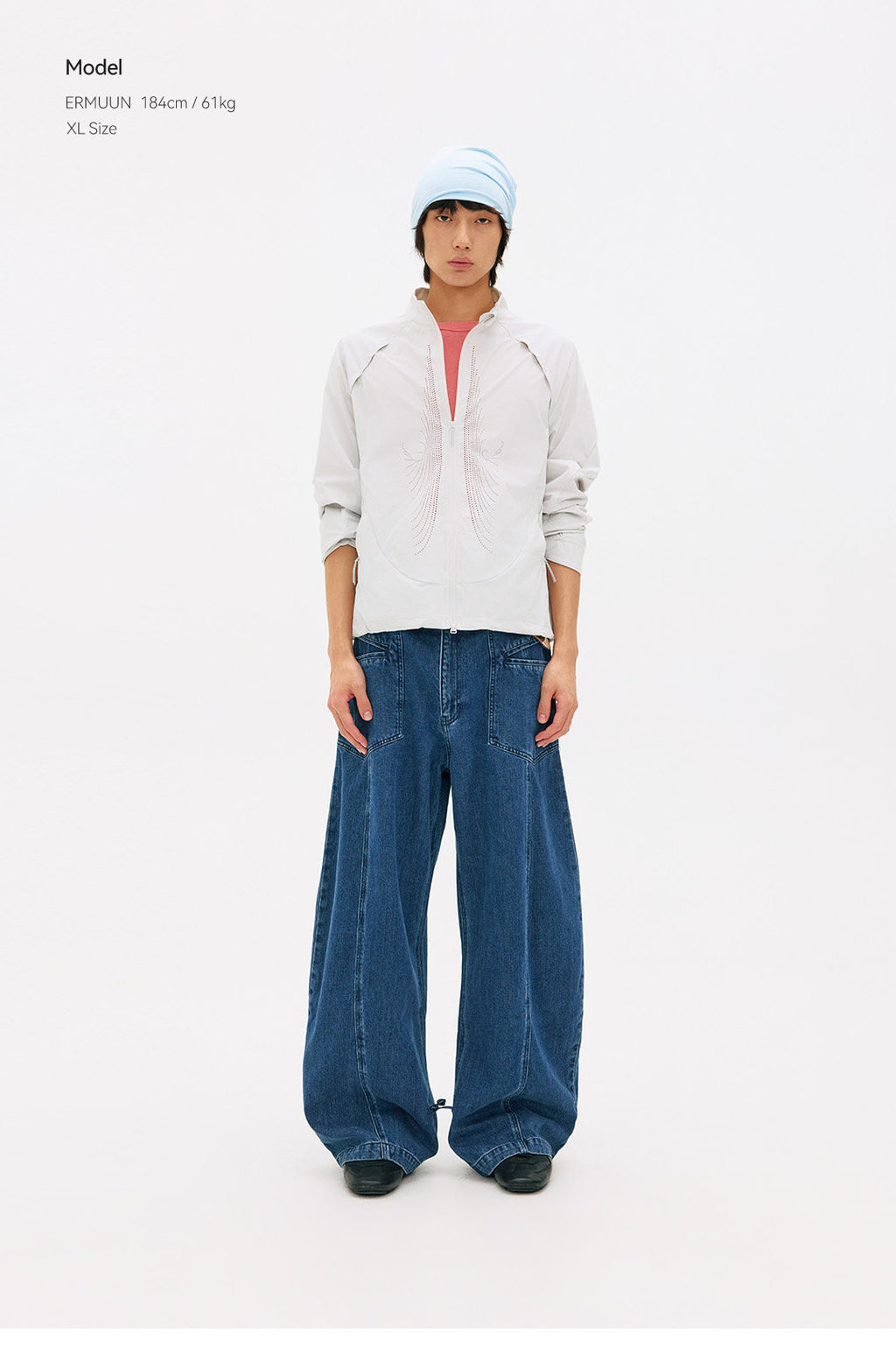 Hem-Adjust Wide Straight Denim LOM102