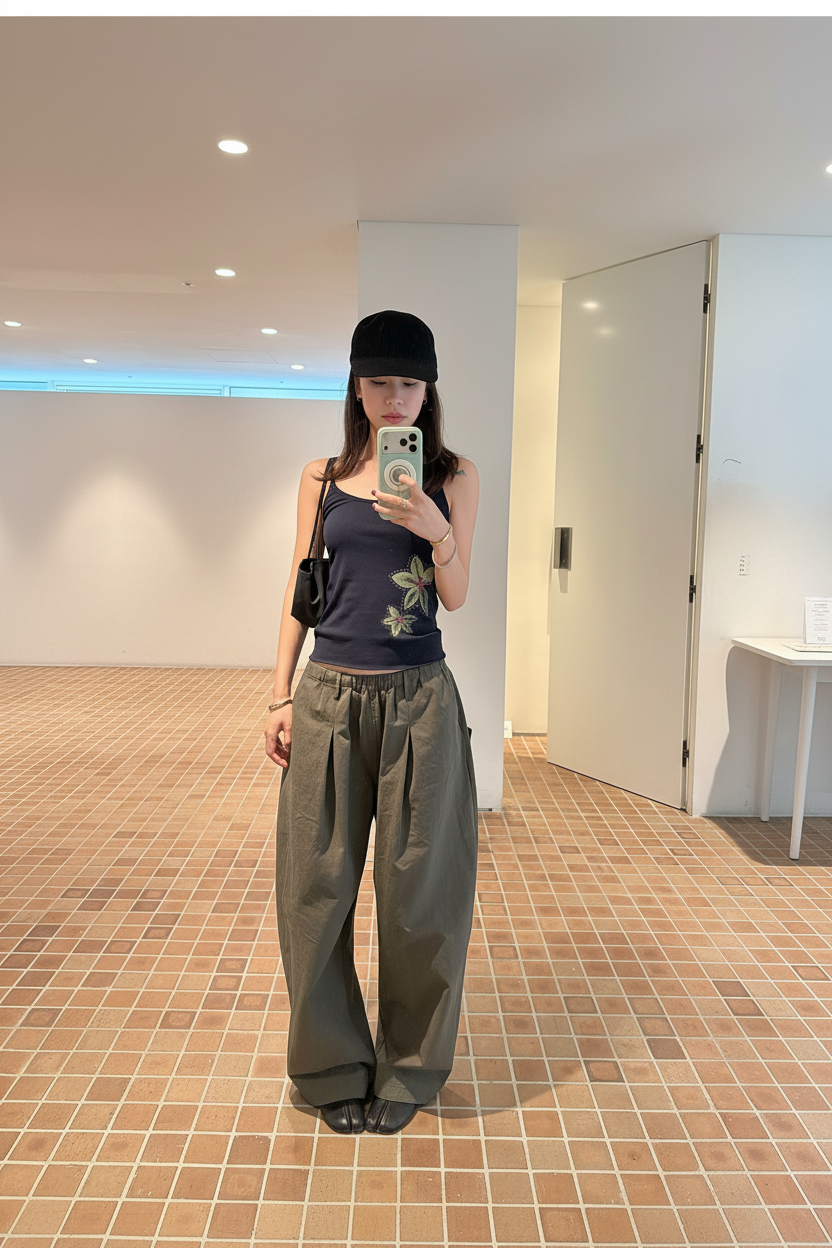 LelyMooch こなれ感ダブルウエスト カーブパンツ  LEM367