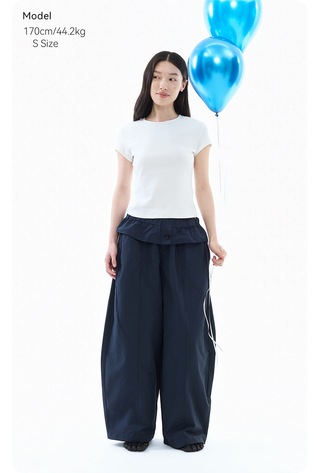 花びらウエストワイドパンツ  LOM068
