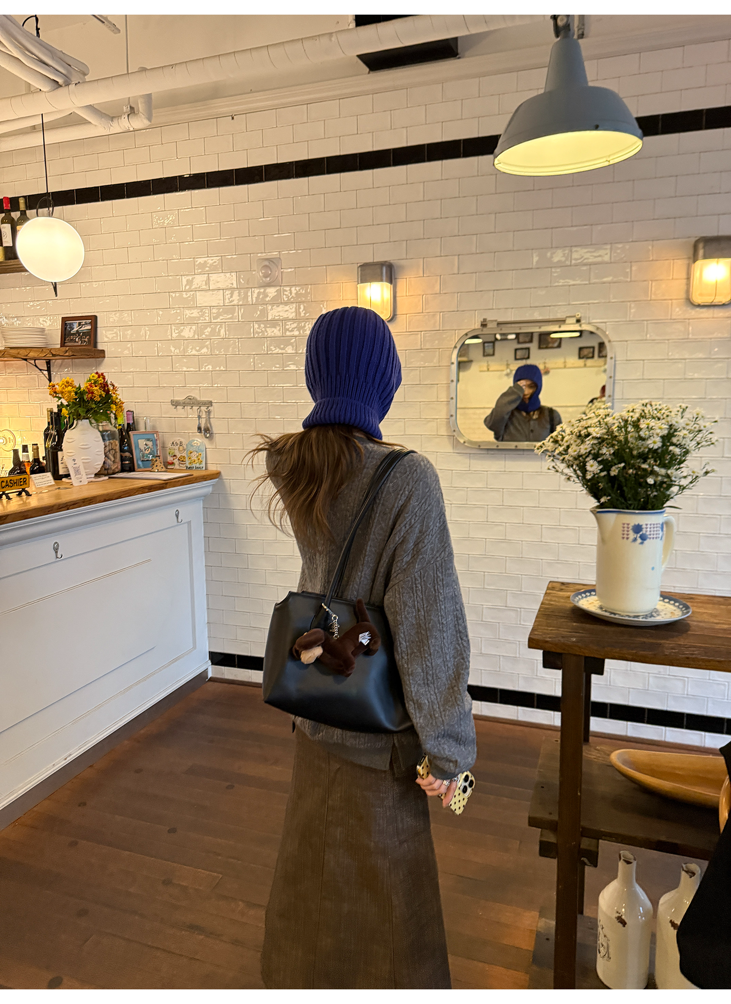 LelyMooch ヴィンテージ絞り編みニットジャケット　LEM263