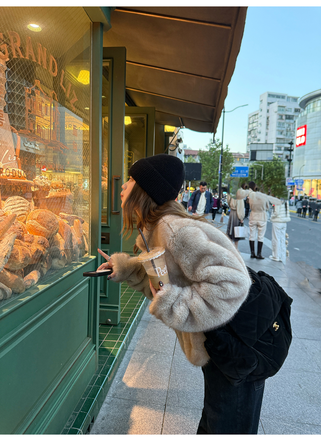 LelyMooch ふわふわエコファーコート｜オートミール  LEM268