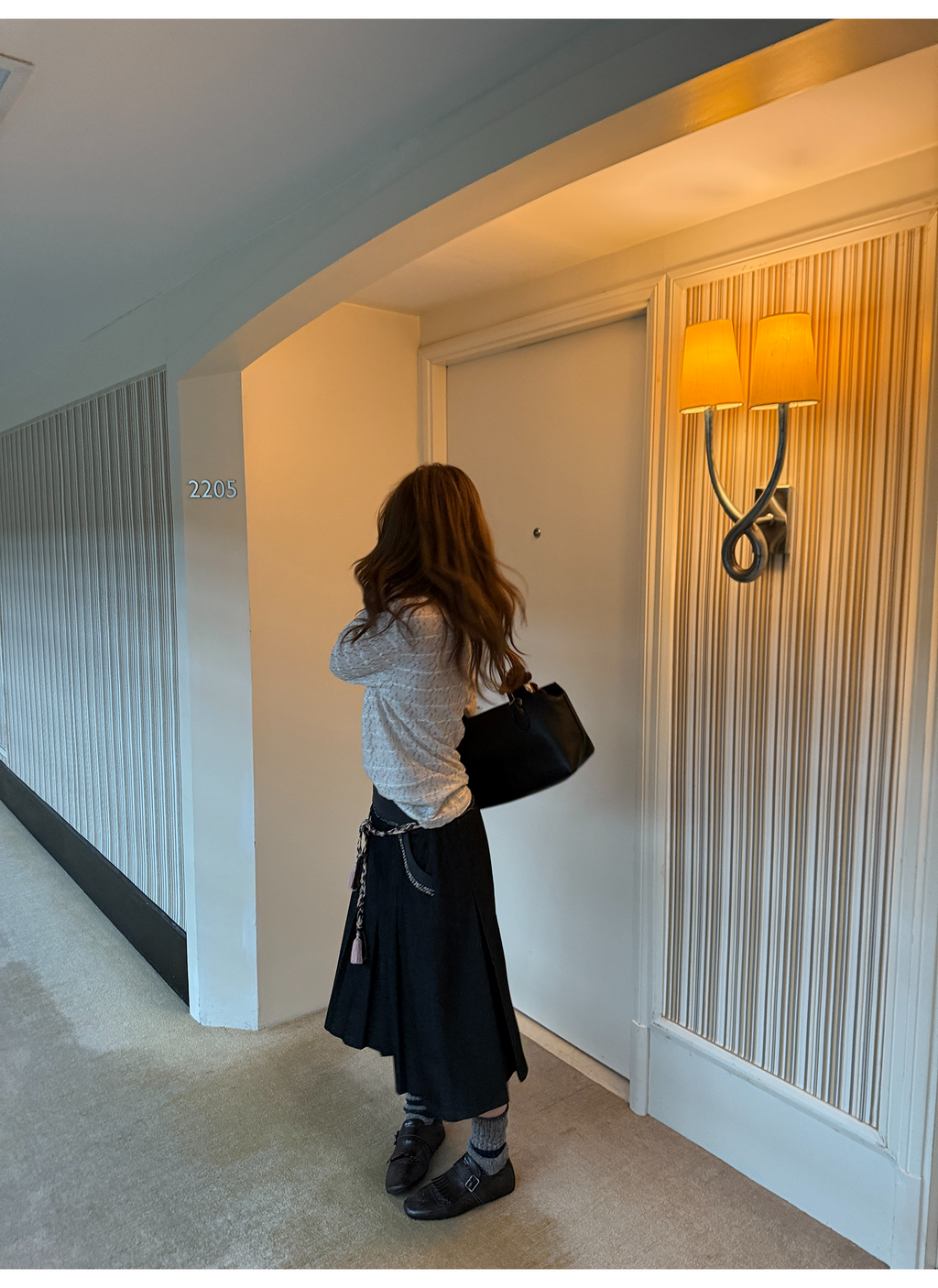 LelyMooch 黒プリーツスカート・ゴムウエスト  LEM277