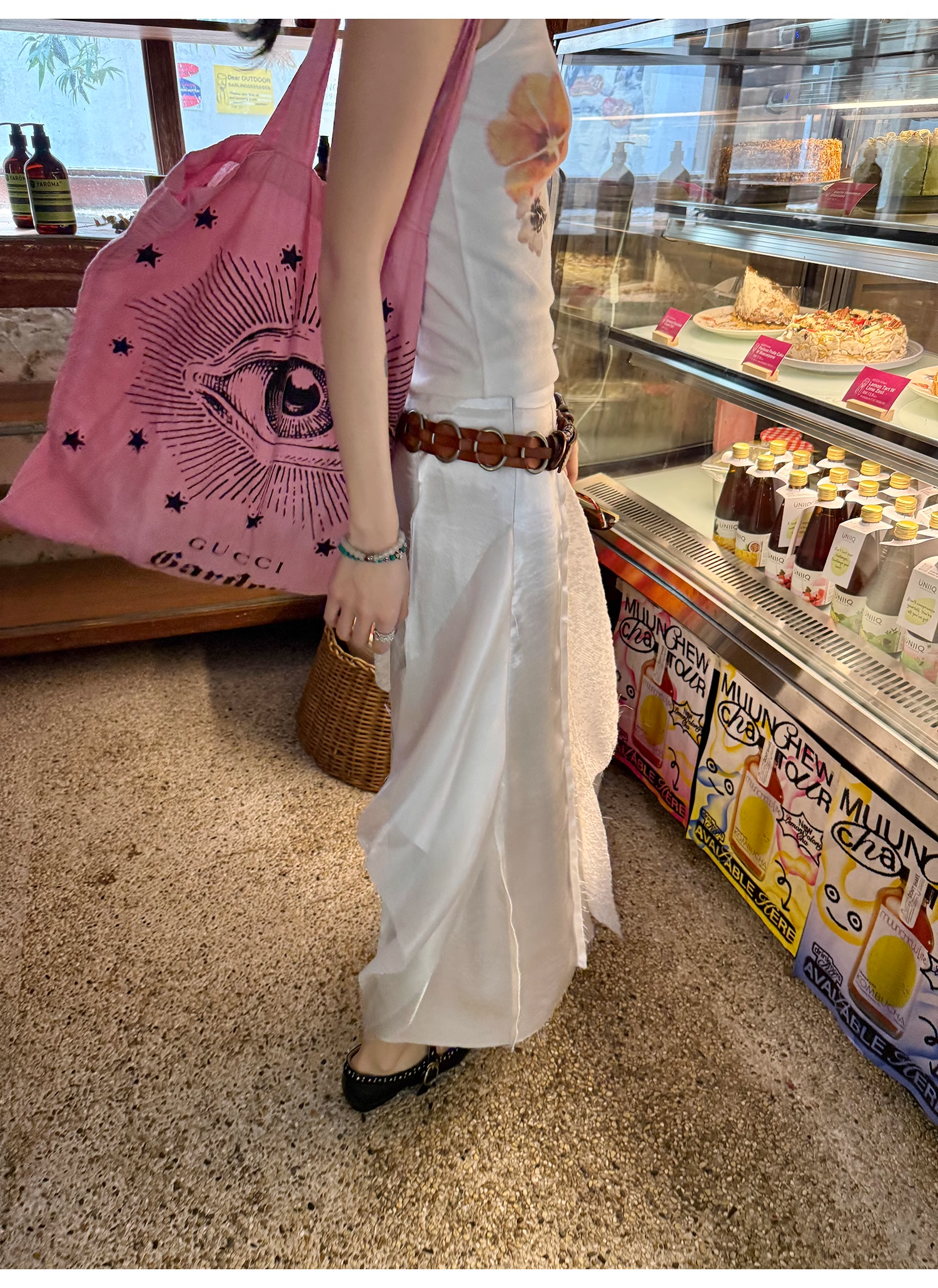 LelyMooch  重厚レース×光沢サテンスカート  LEM097