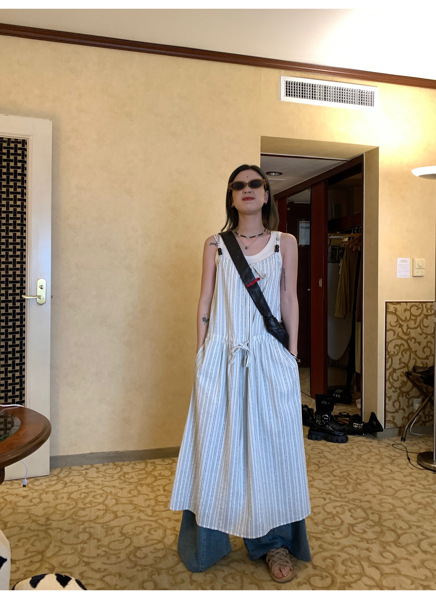 LelyMooch  バックレースニットタンクトップ  LEM073