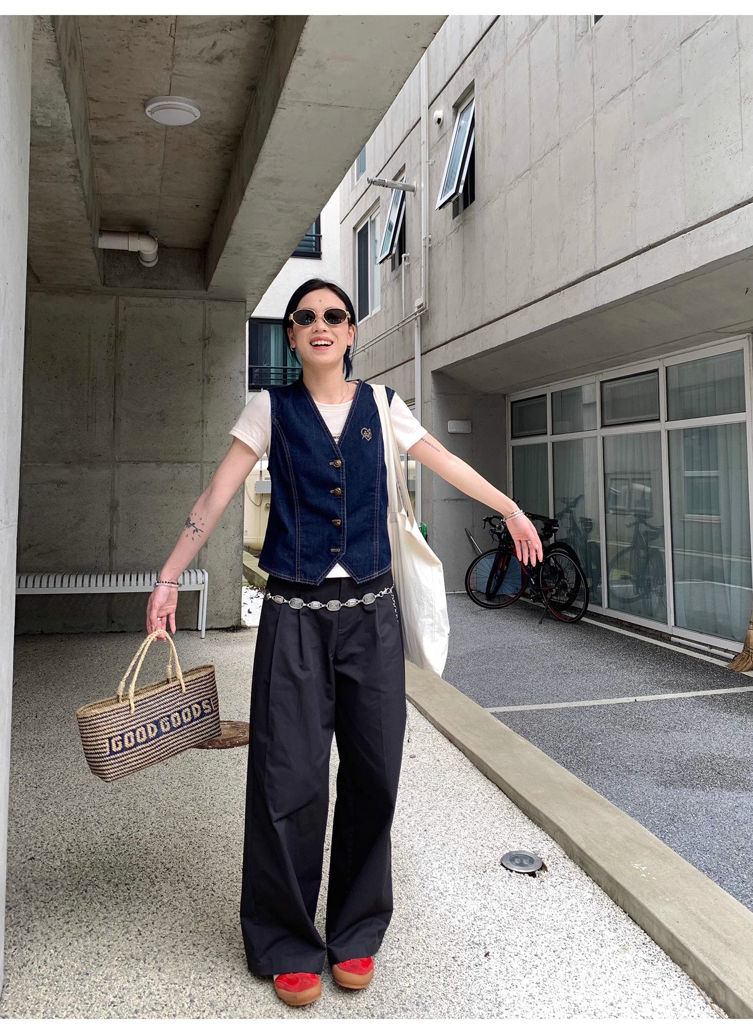 LelyMooch  ウォッシュコットン ワイドパンツ  LEM068