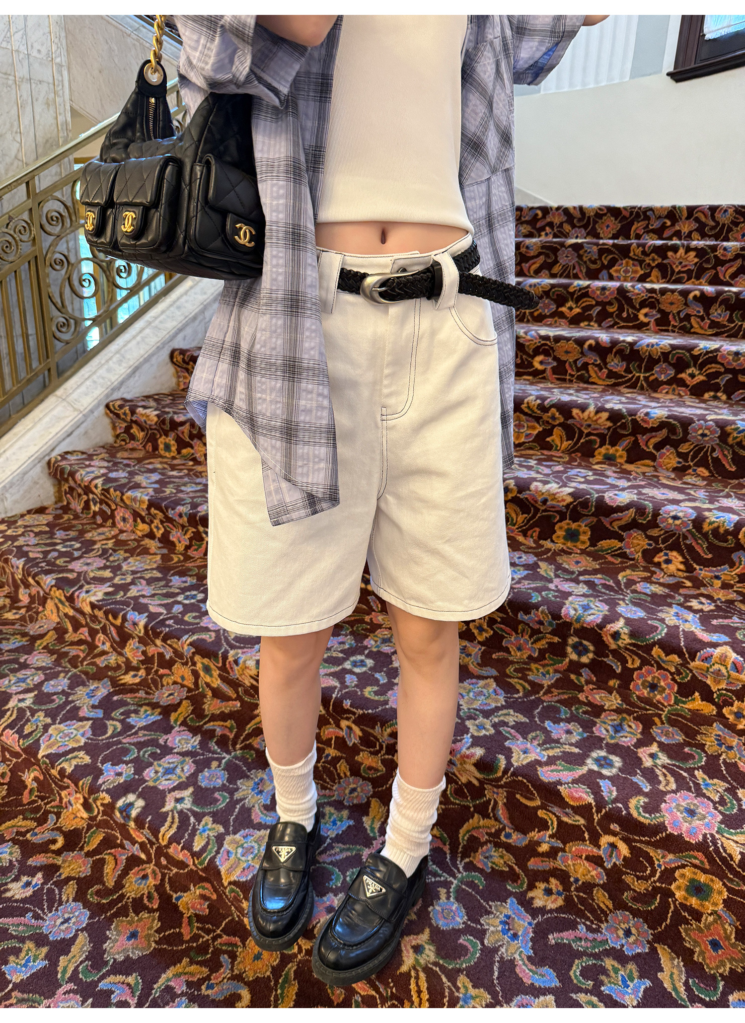 LelyMooch デニムパンツ5分丈｜2色展開  LEM199