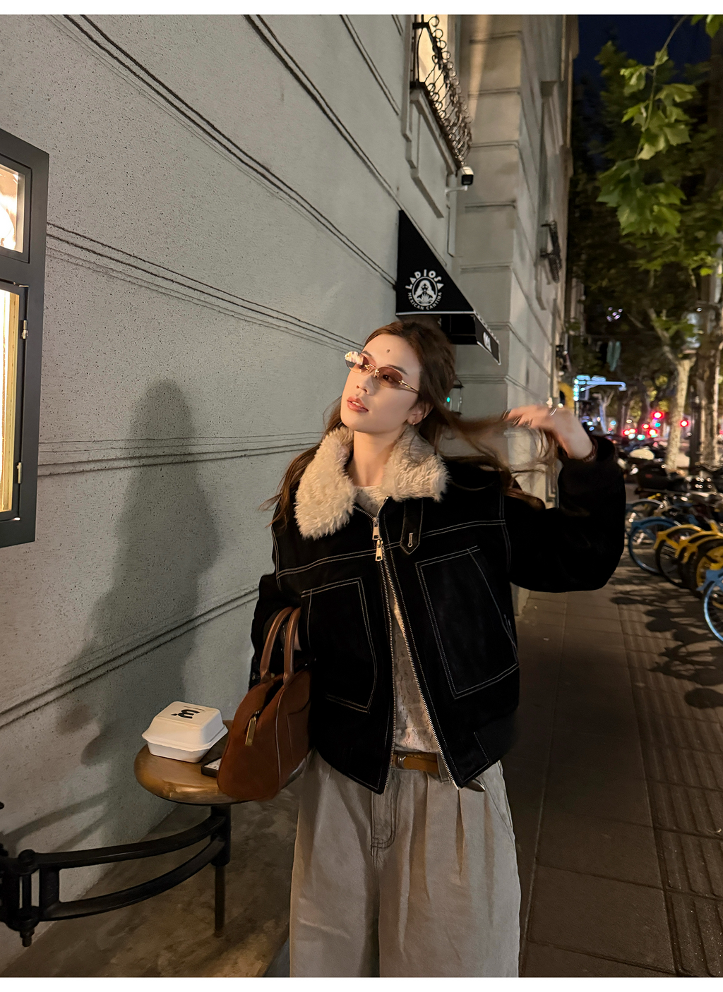 LelyMooch ステッチライン ファージャケット  LEM274