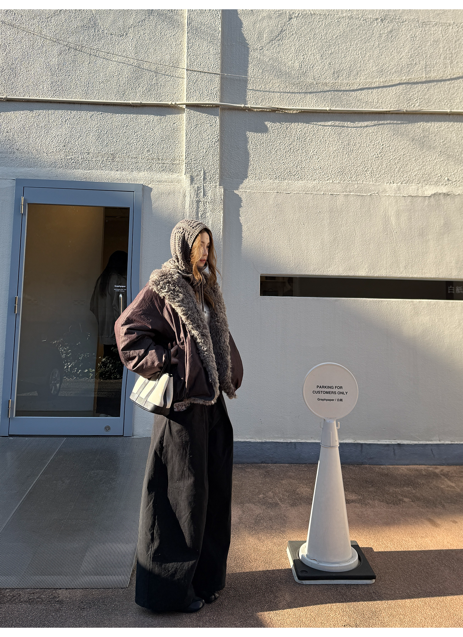 LelyMooch 光沢バイカラーブルゾン｜ボア切替×トグルボタン  LEM280