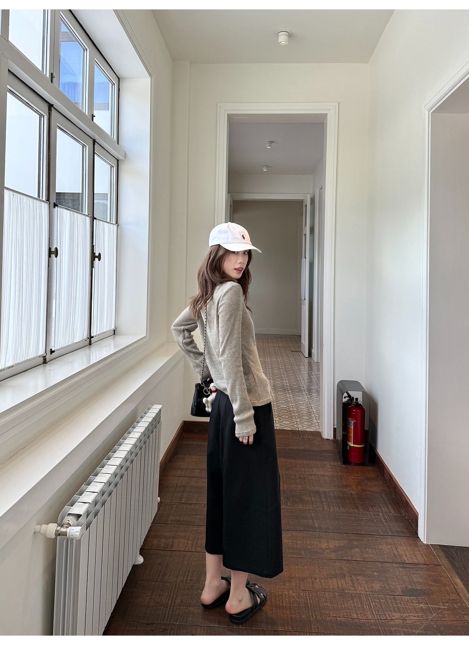 LelyMooch チェック柄ウエスト細見えニットトップス  LEM216