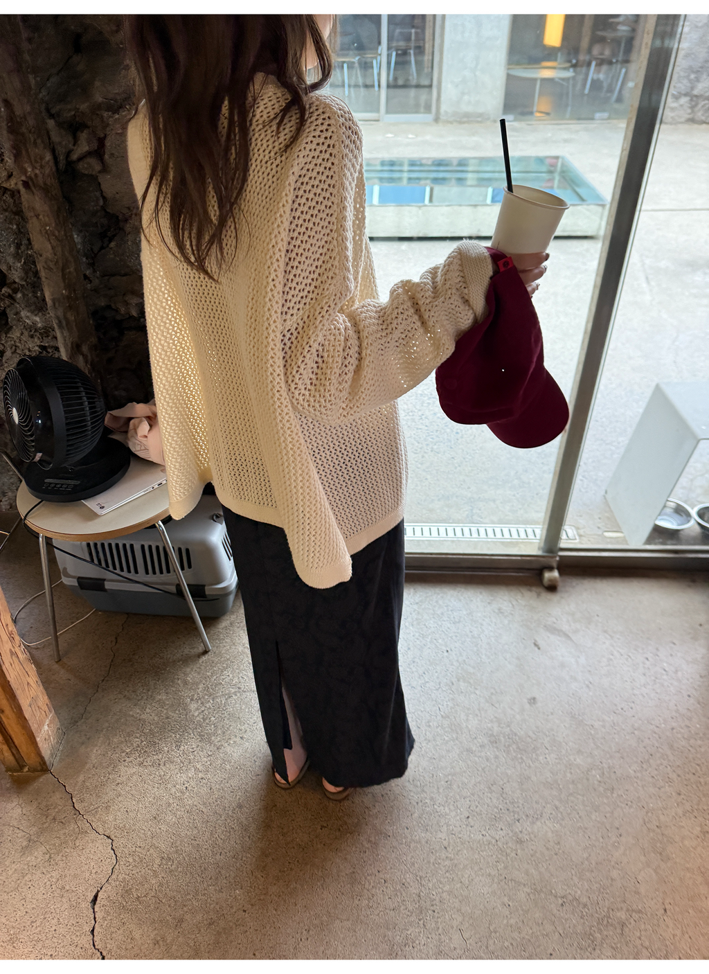 LelyMooch ゆるニットフリンジカーディガン  LEM249