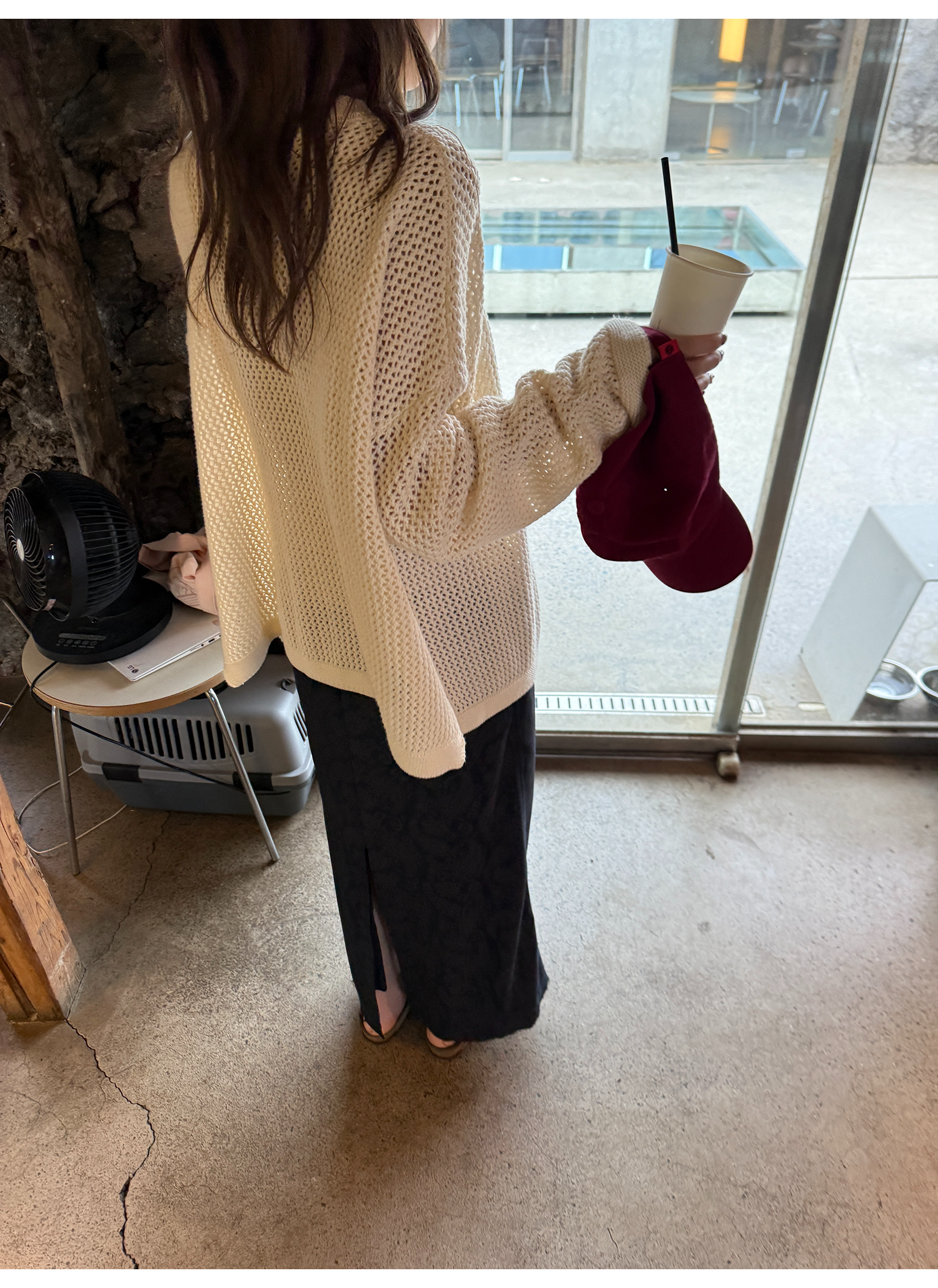 LelyMooch ゆるニットフリンジカーディガン  LEM249