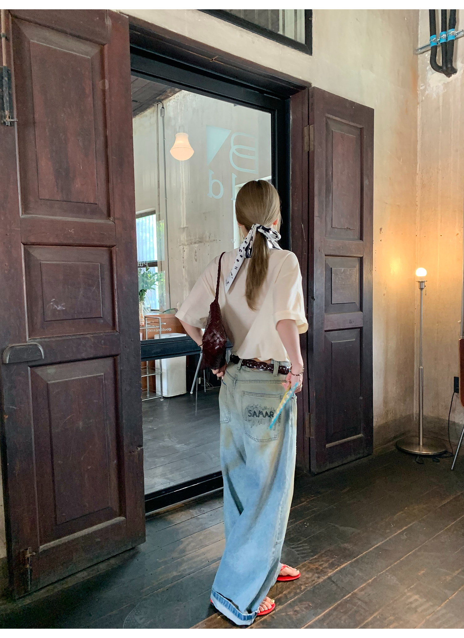 LelyMooch プリント ゆったりシルエット半袖Tシャツ  LEM142