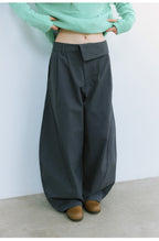 アシンメトリーウエスト バレルパンツ  LOM107