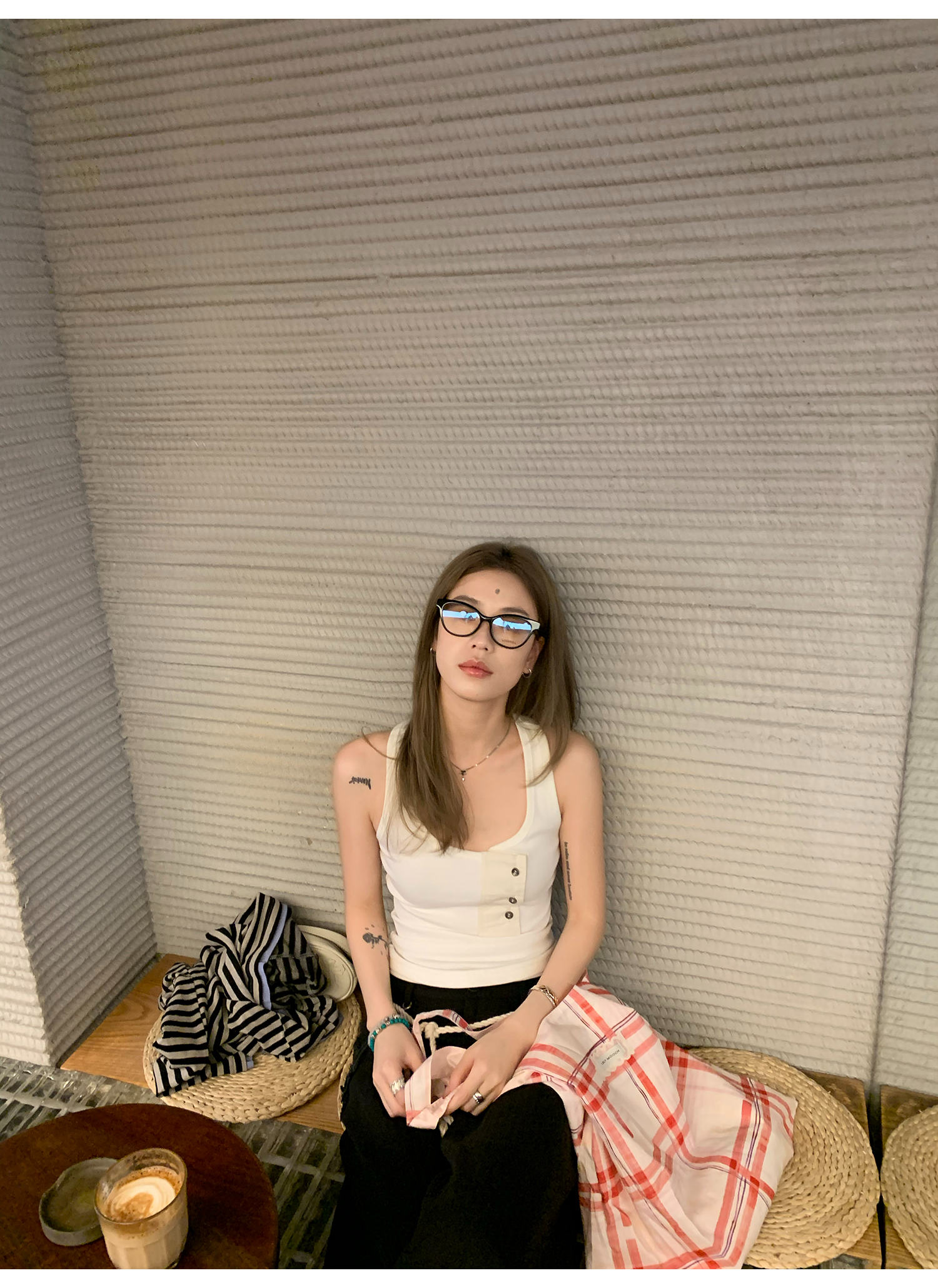 LelyMooch 春夏万能単品　Uネック タンクトップ  LEM122