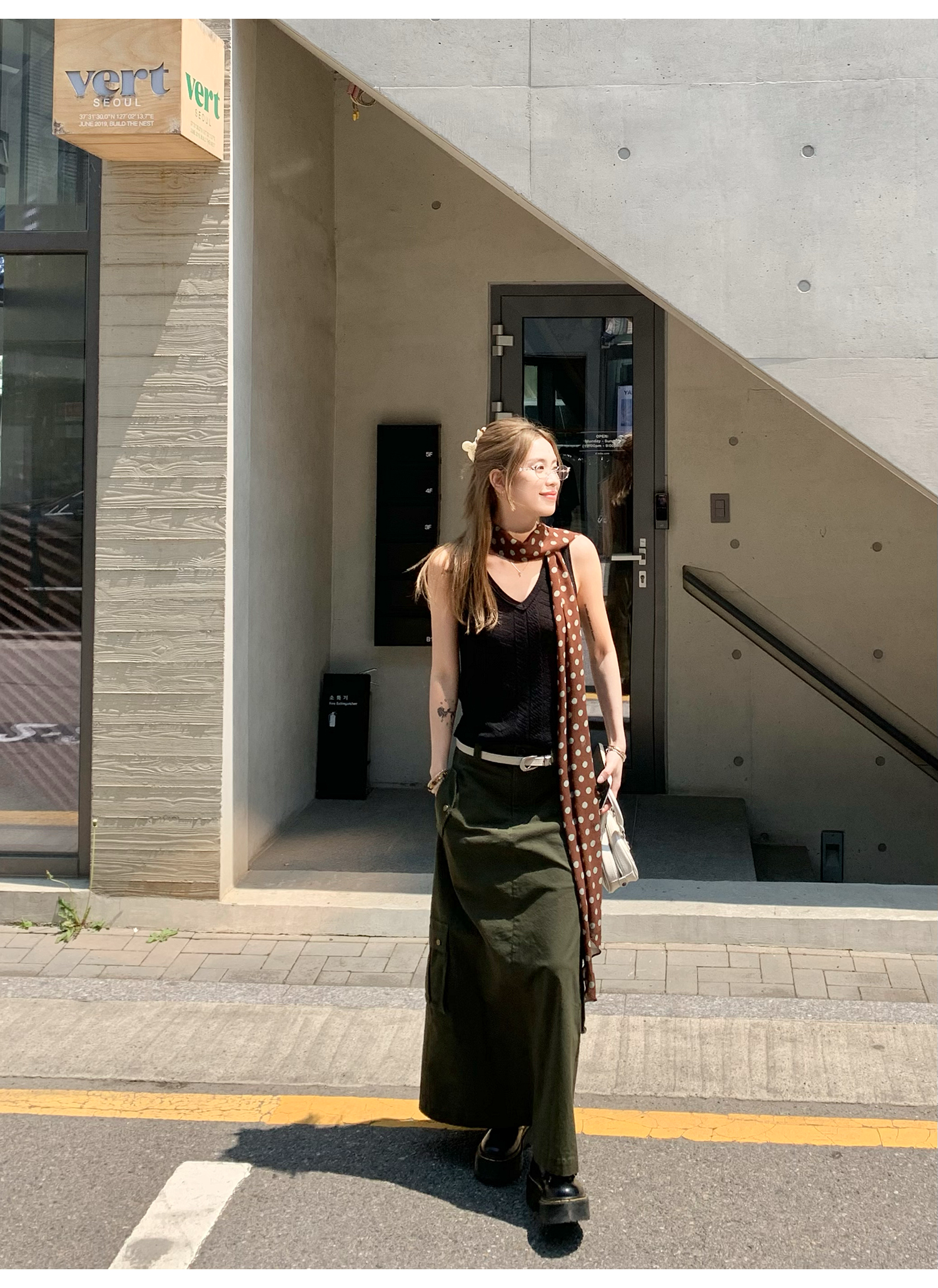 LelyMooch Aラインミディスカート  LEM172