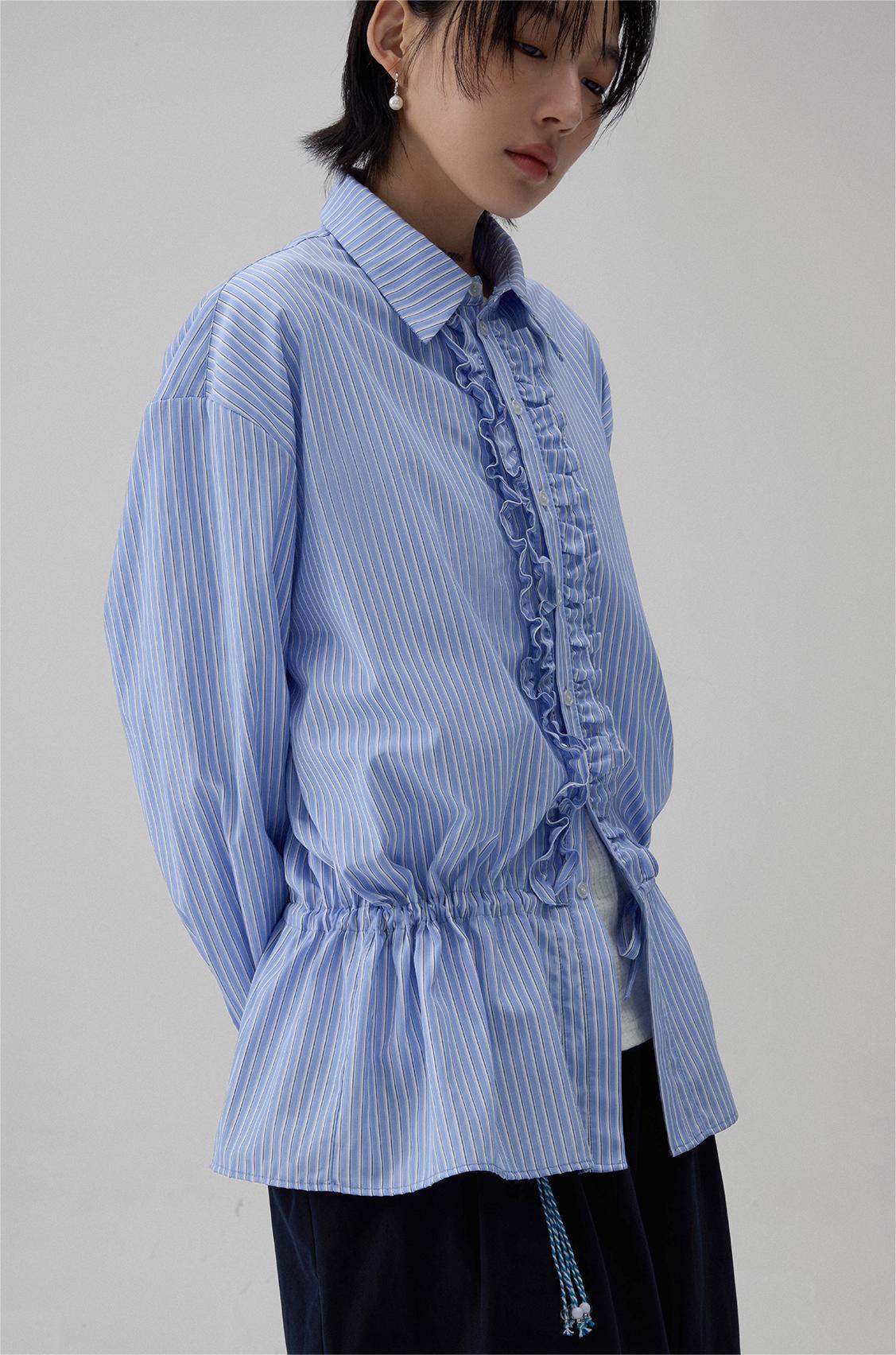 LoomL  ブルーストライプシャツ  LOM011