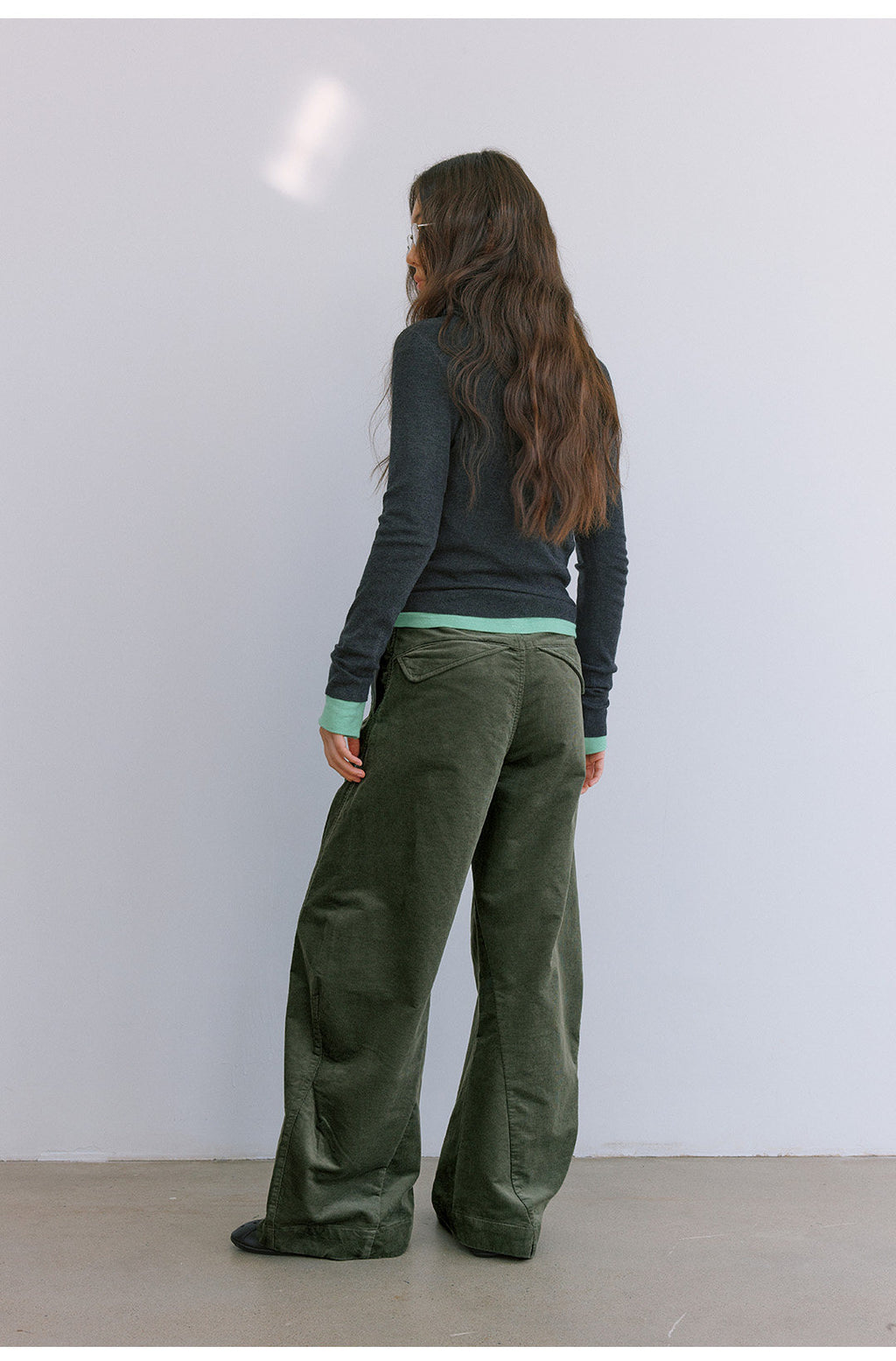 プレミアムコーデュロイ カーブパンツ  LOM109