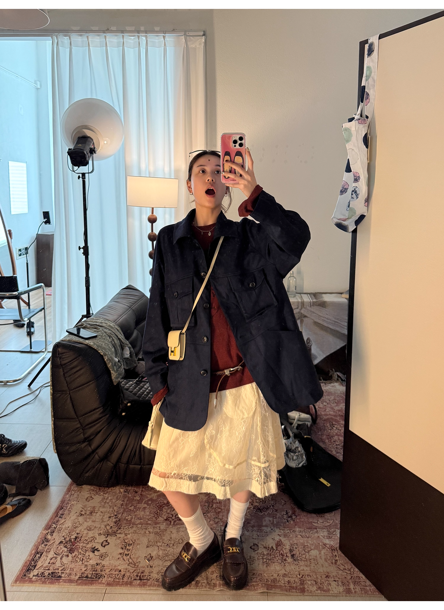 LelyMooch 刺繍ハートのベロアロンT　LEM241