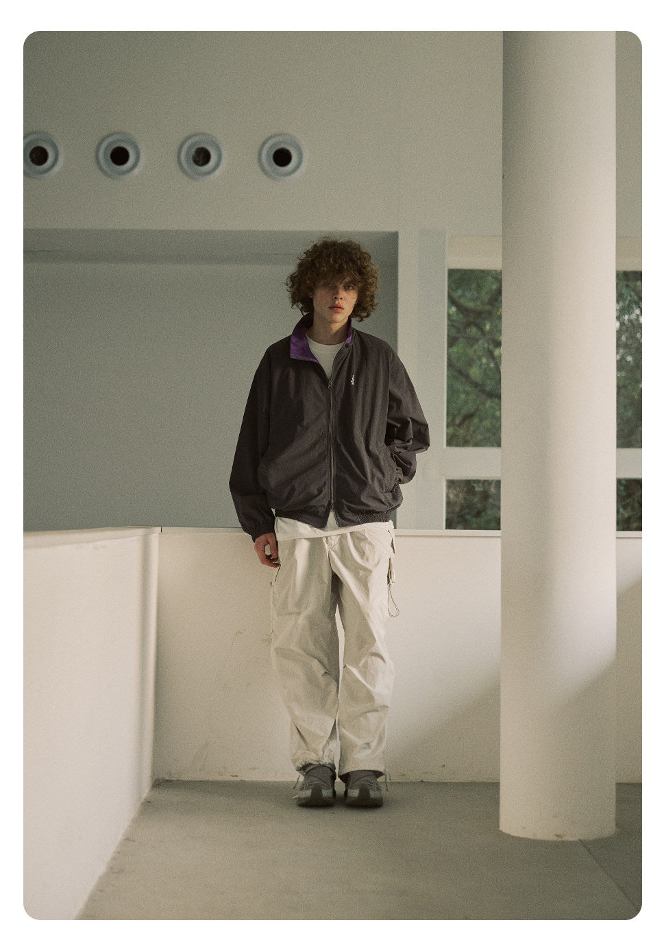 防風×配色リバーシブル仕様 立ち襟スポーツジャケット  LOM032