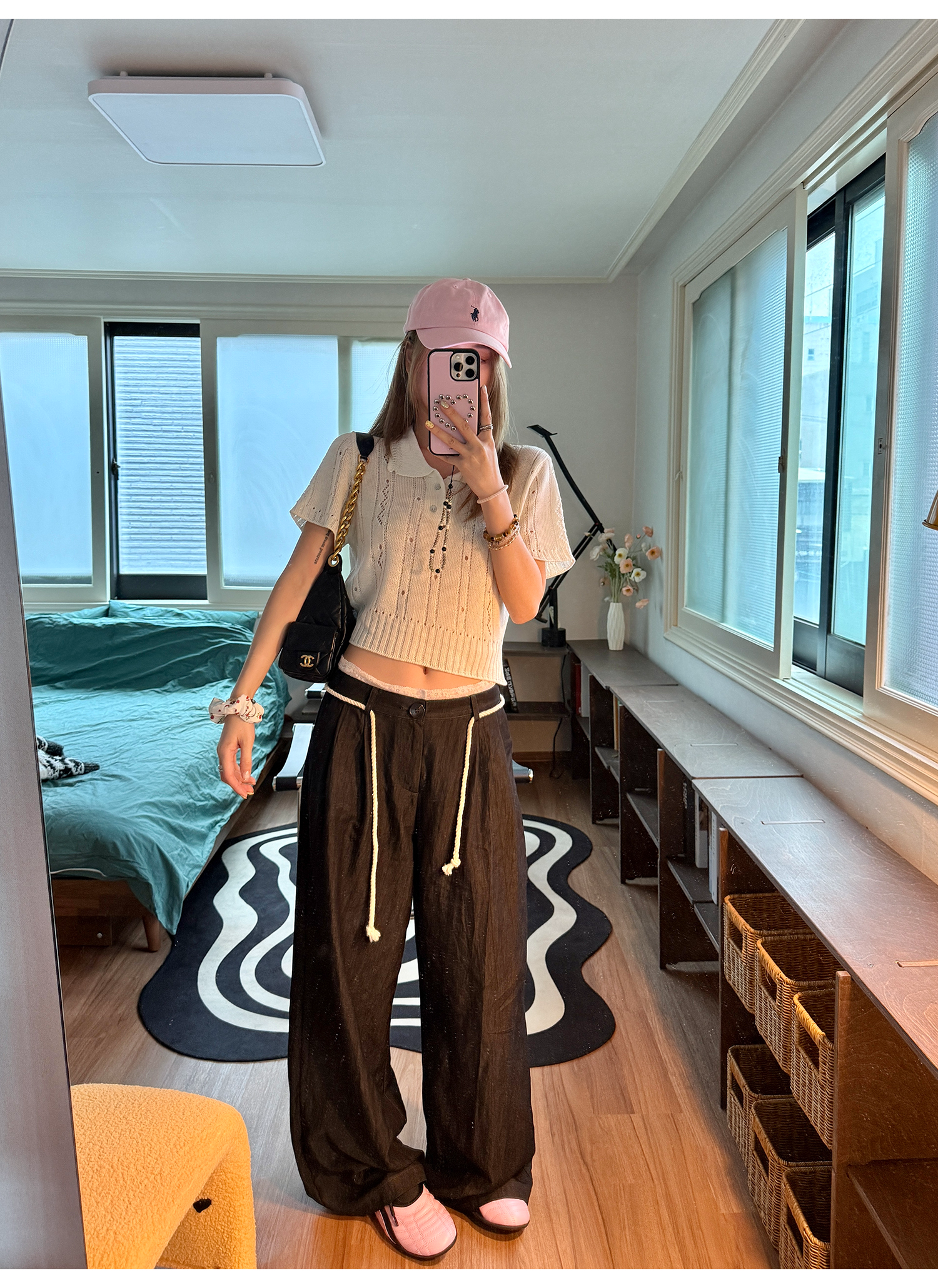 LelyMooch リボン付とろみパンツ　LEM167