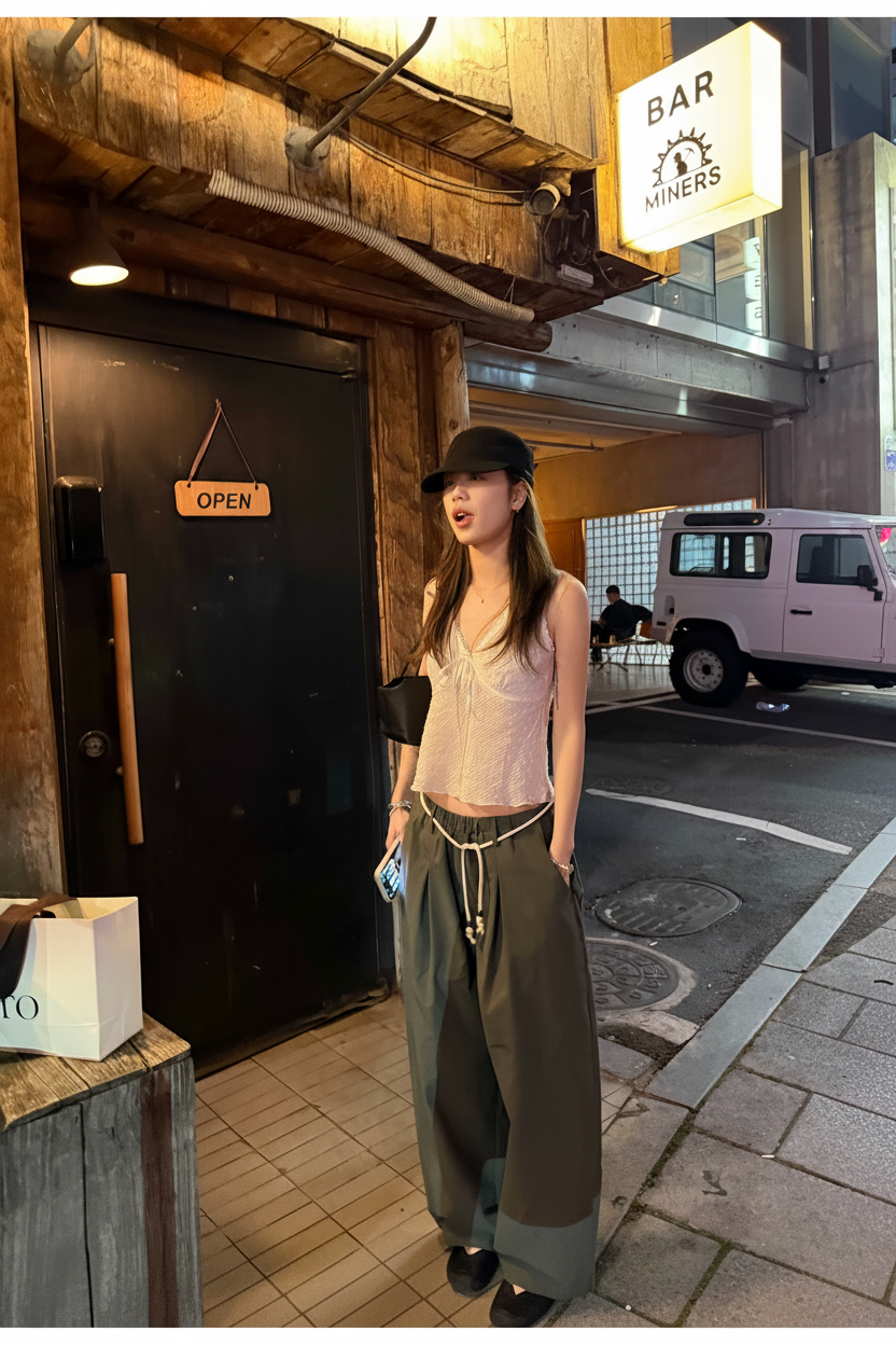 LelyMooch こなれ感ダブルウエスト カーブパンツ  LEM367