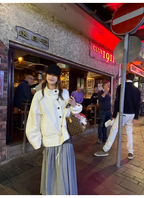 LelyMooch Stand-Collar Drawstring Midi Coat LEM317