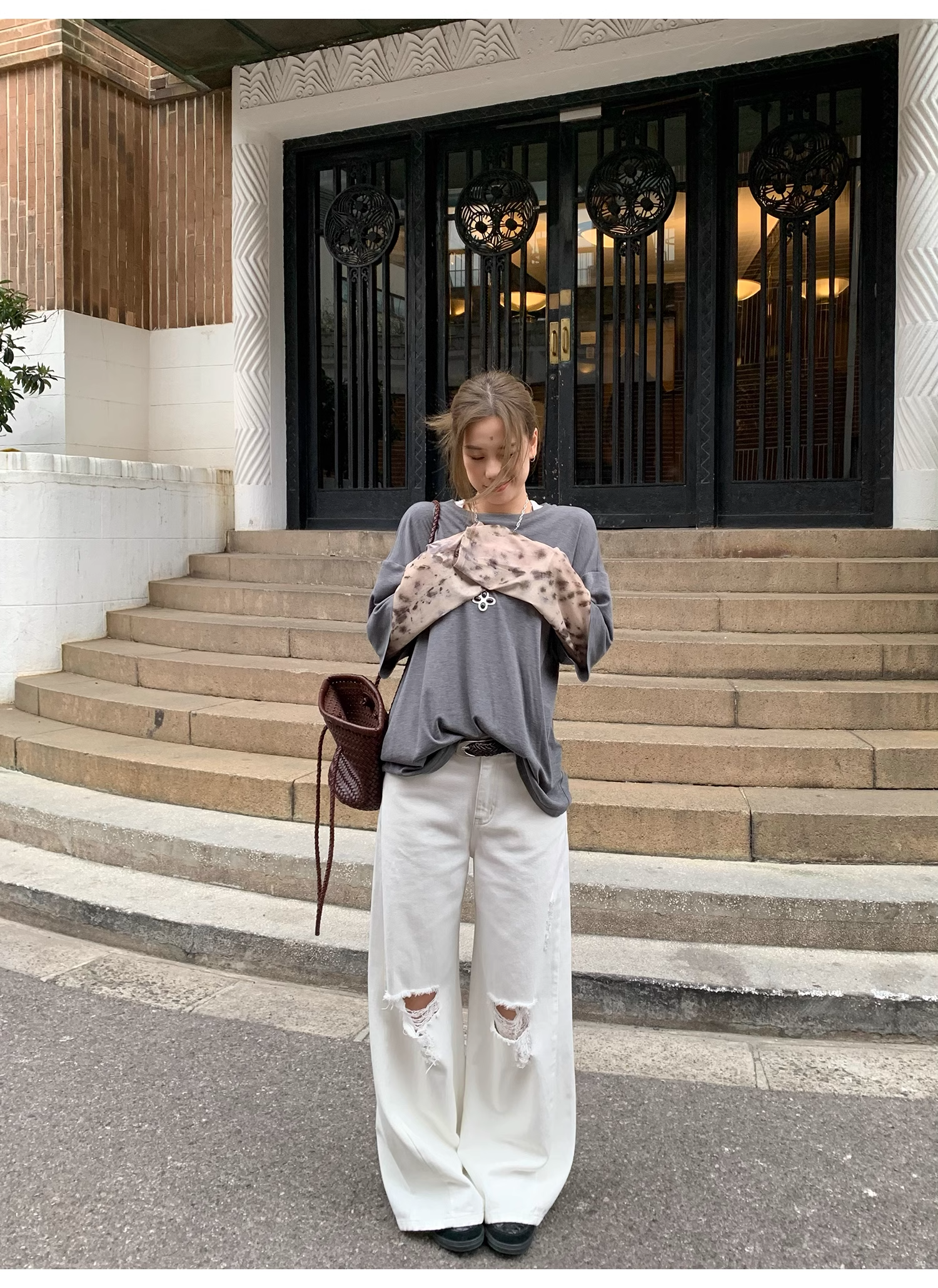 LelyMooch  レオパード柄袖  ロンTシャツ  LEM117