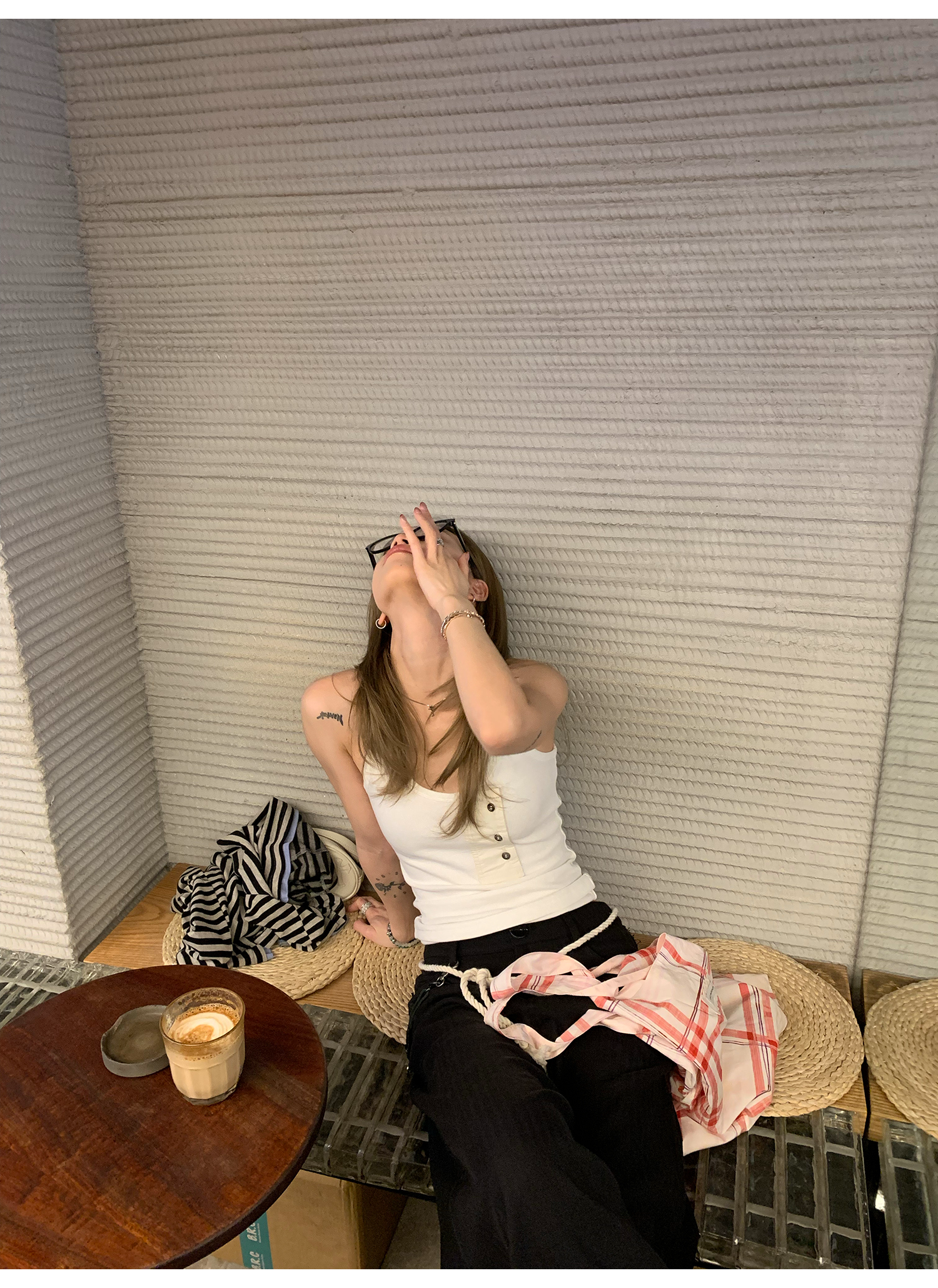 LelyMooch 春夏万能単品　Uネック タンクトップ  LEM122