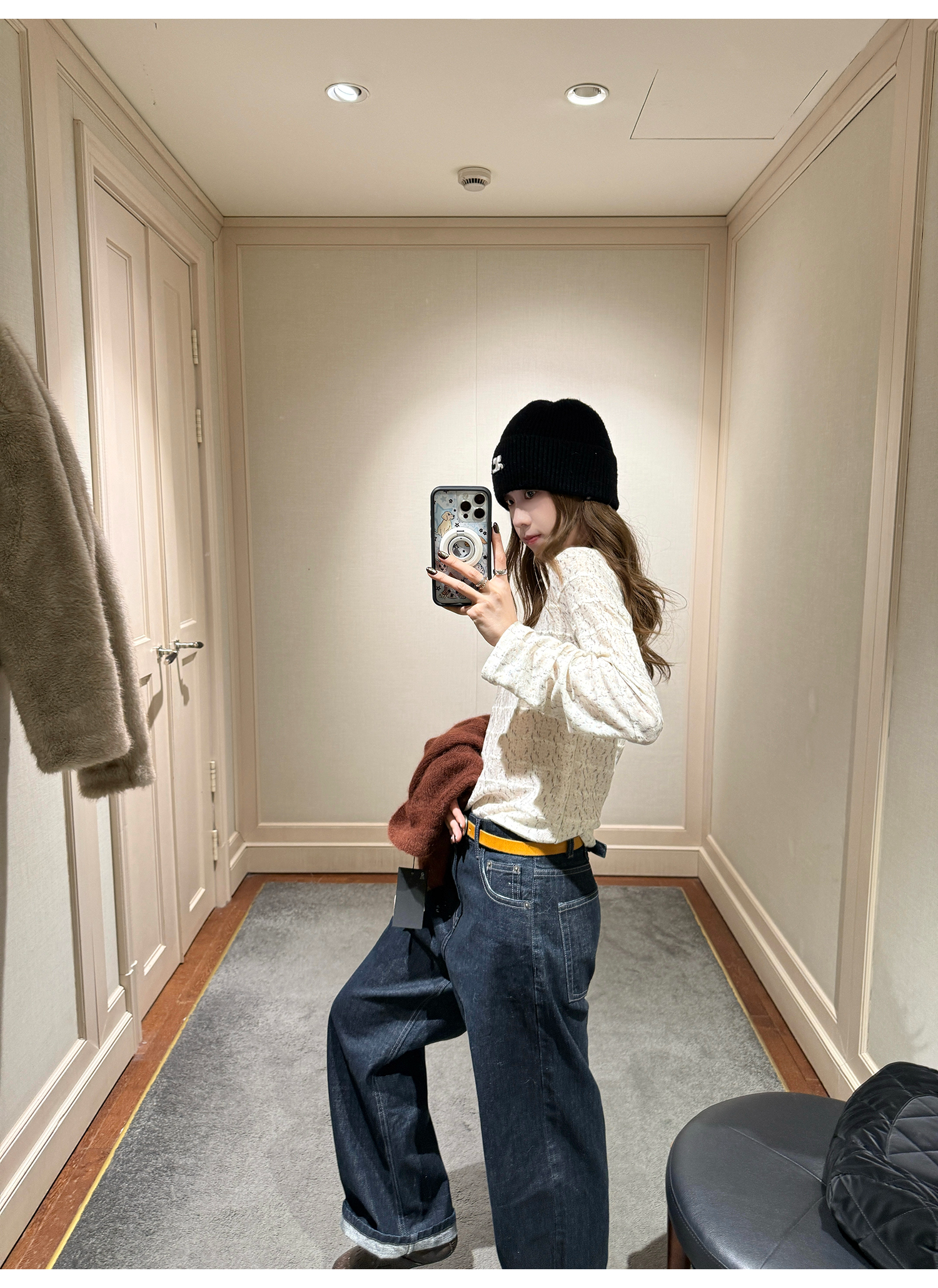 LelyMooch レースタッチ クルーネックトップス  LEM272