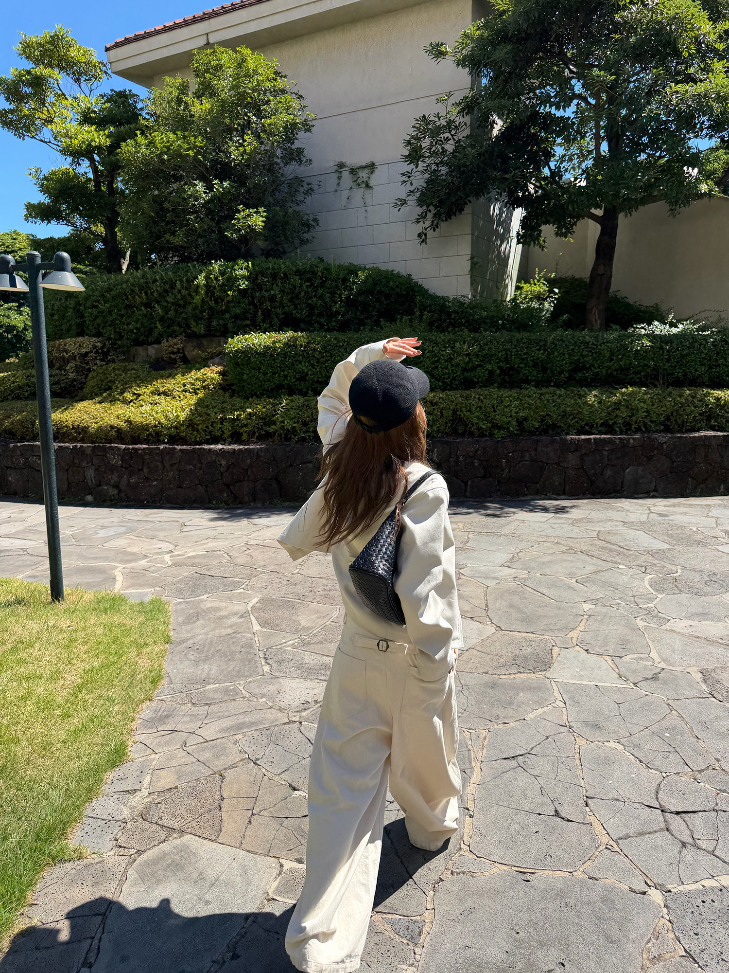 LelyMooch ネップ生地 立体ワイドパンツ  LEM394