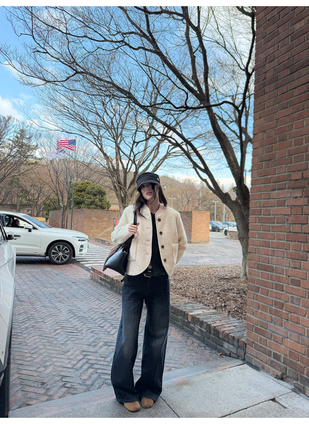 LelyMooch 色落ち加工 ストレートデニムパンツ　LEM304