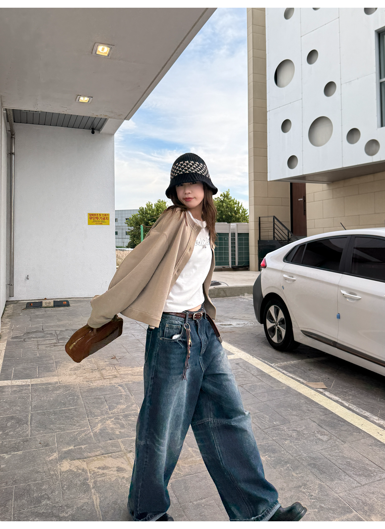 LelyMooch ヴィンテージ風 猫爪ワイドパンツ  LEM225