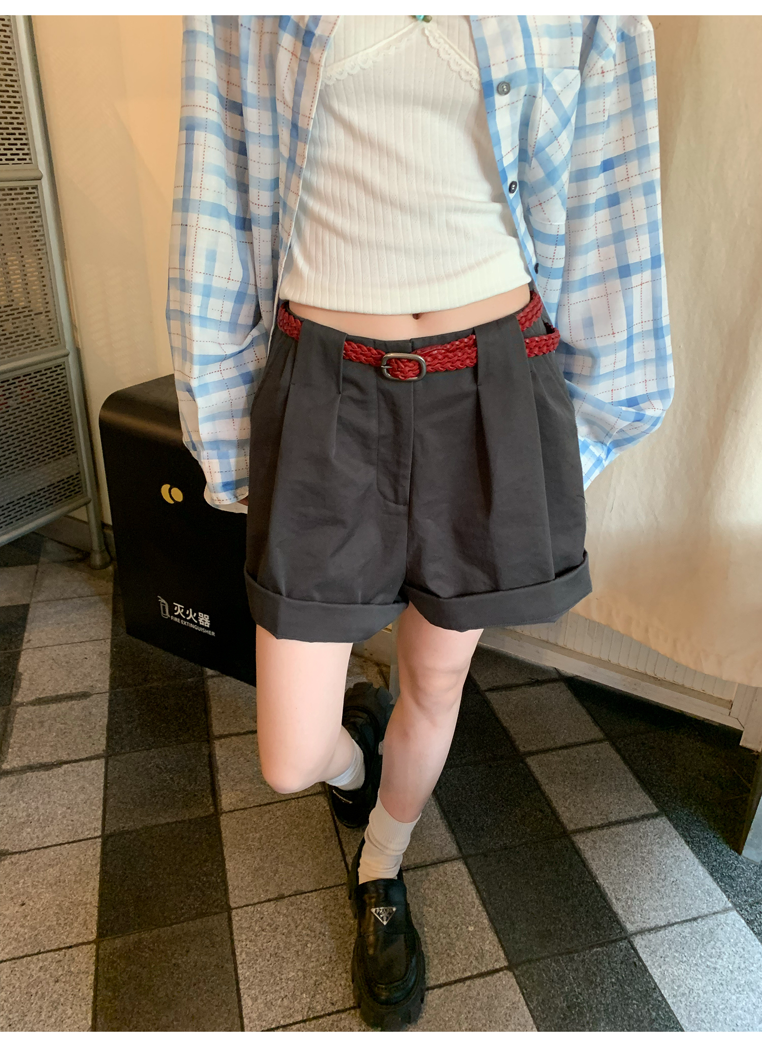 LelyMooch 楽ちん×細見え！2WAYロールアップショーパン  LEM161