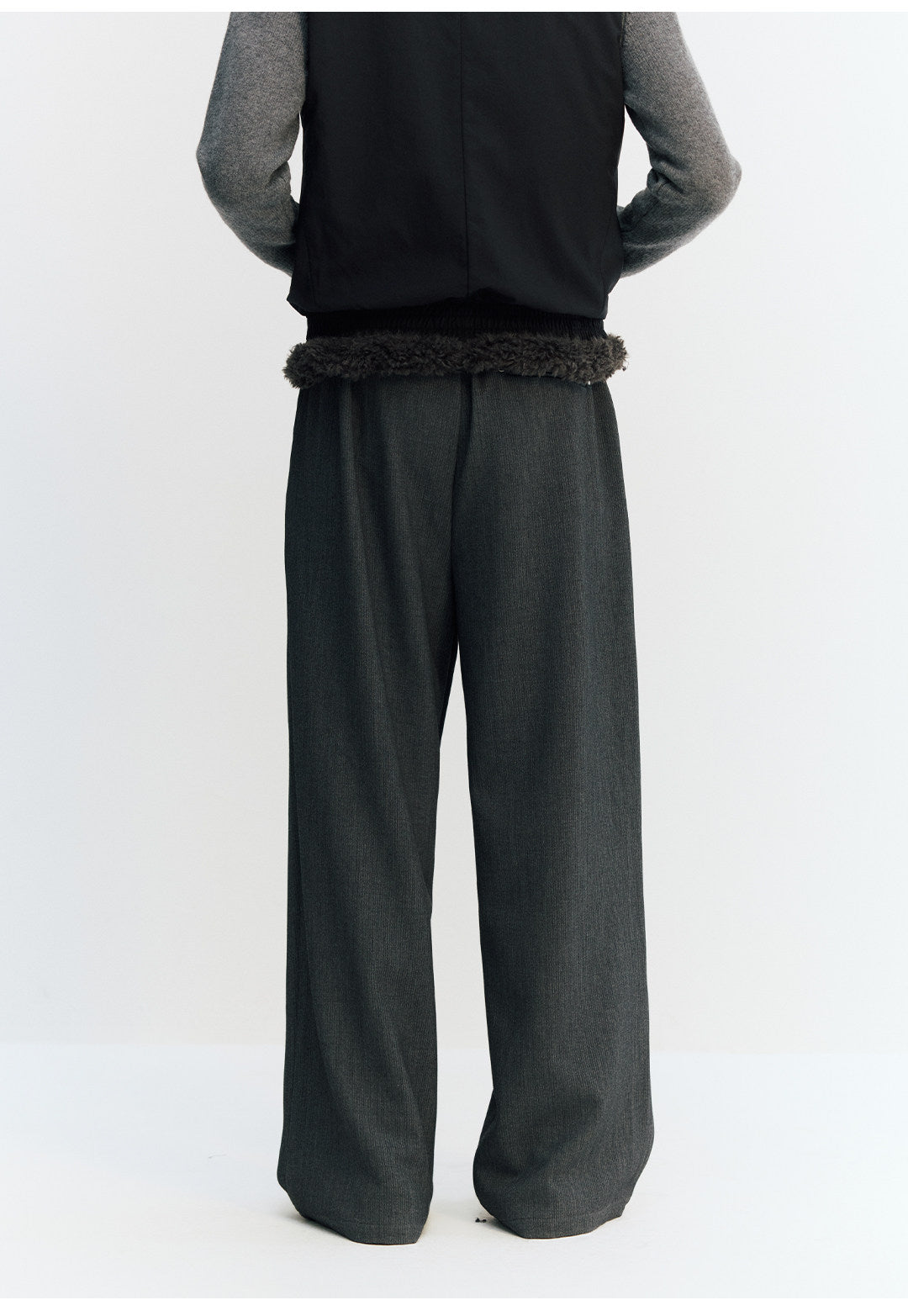 リヨセル混　不規則前立て ワイドパンツ LOM046