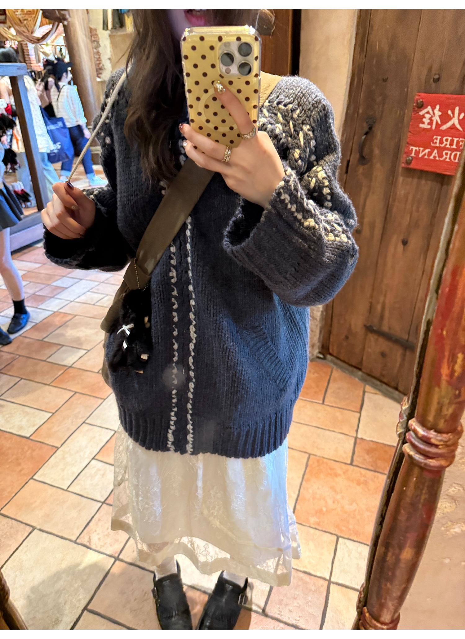 LelyMooch ケーブル編み×バイカラーフーディ  LEM246