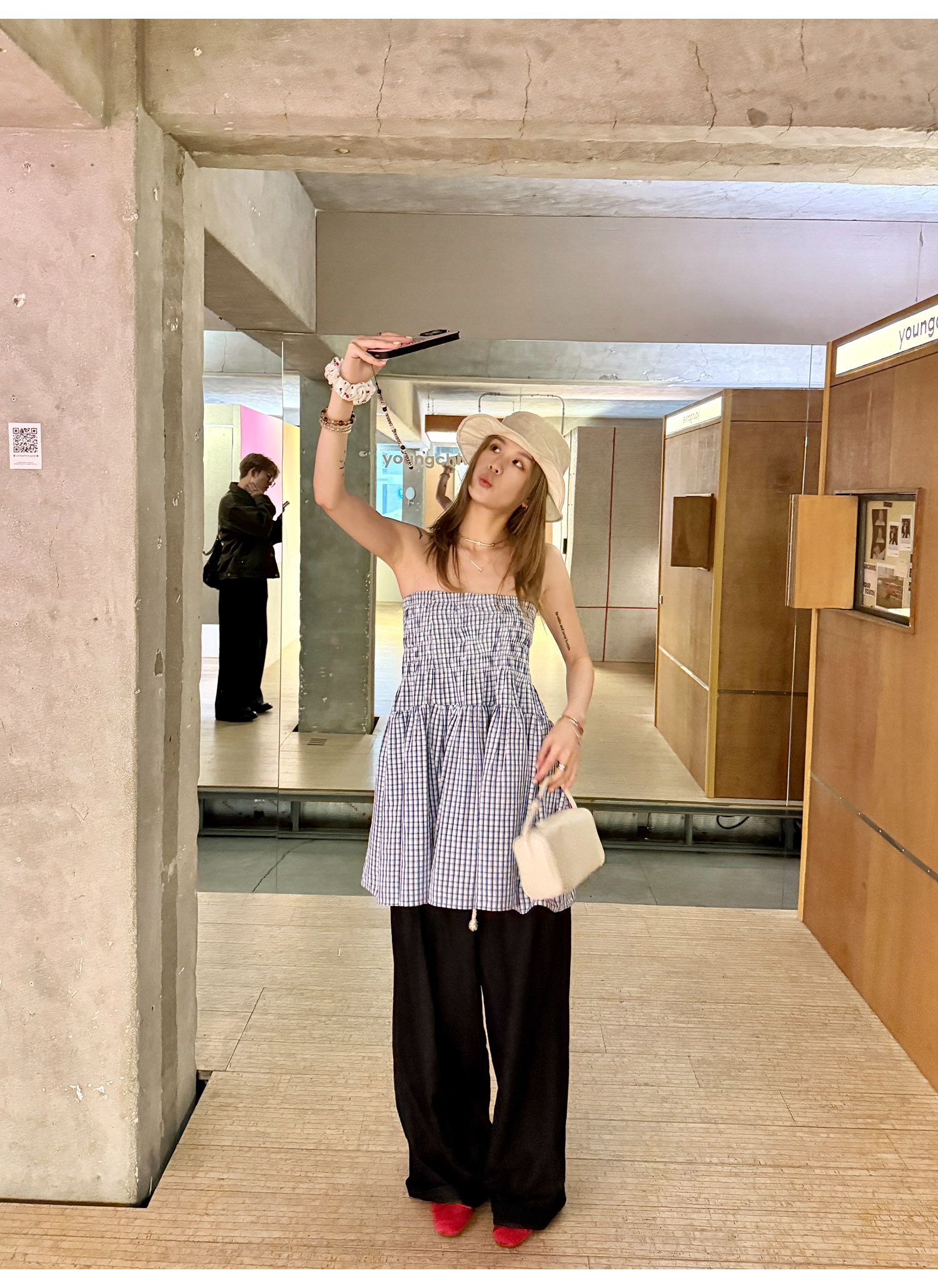 LelyMooch 2WAYギンガム スカート／チューブトップ  LEM176