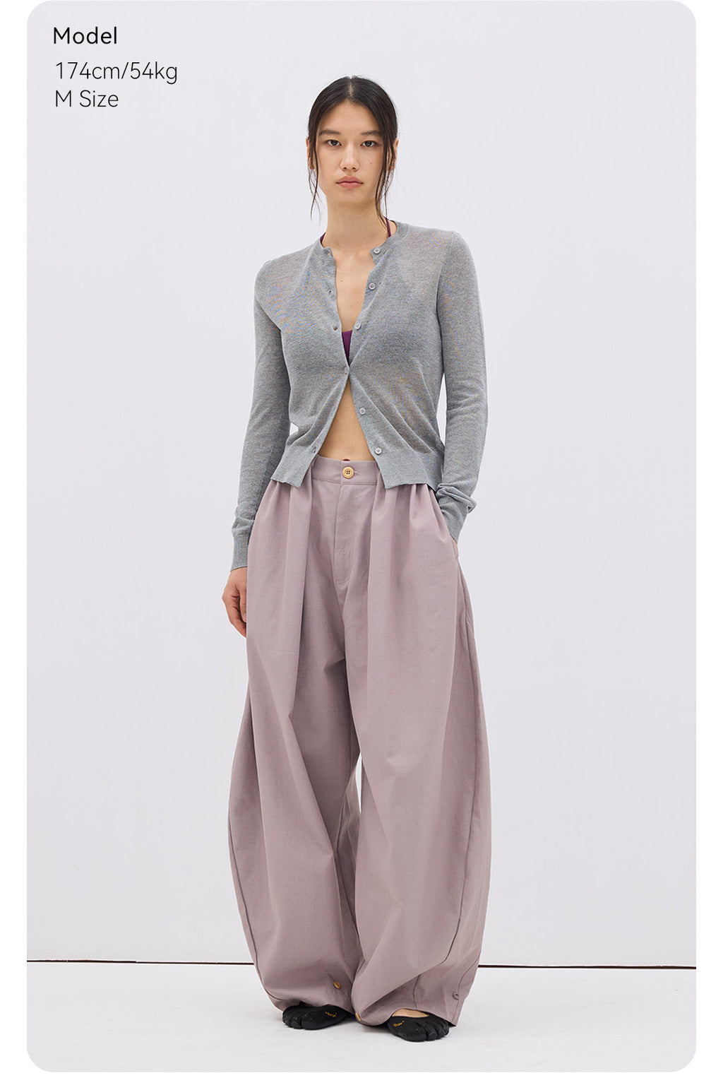Pantaloni Ampi con Drappeggio Strutturat  LOM057