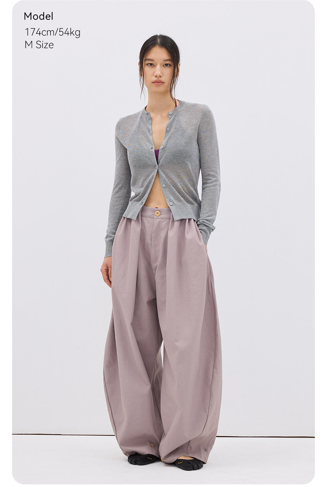 Pantaloni Ampi con Drappeggio Strutturat  LOM057