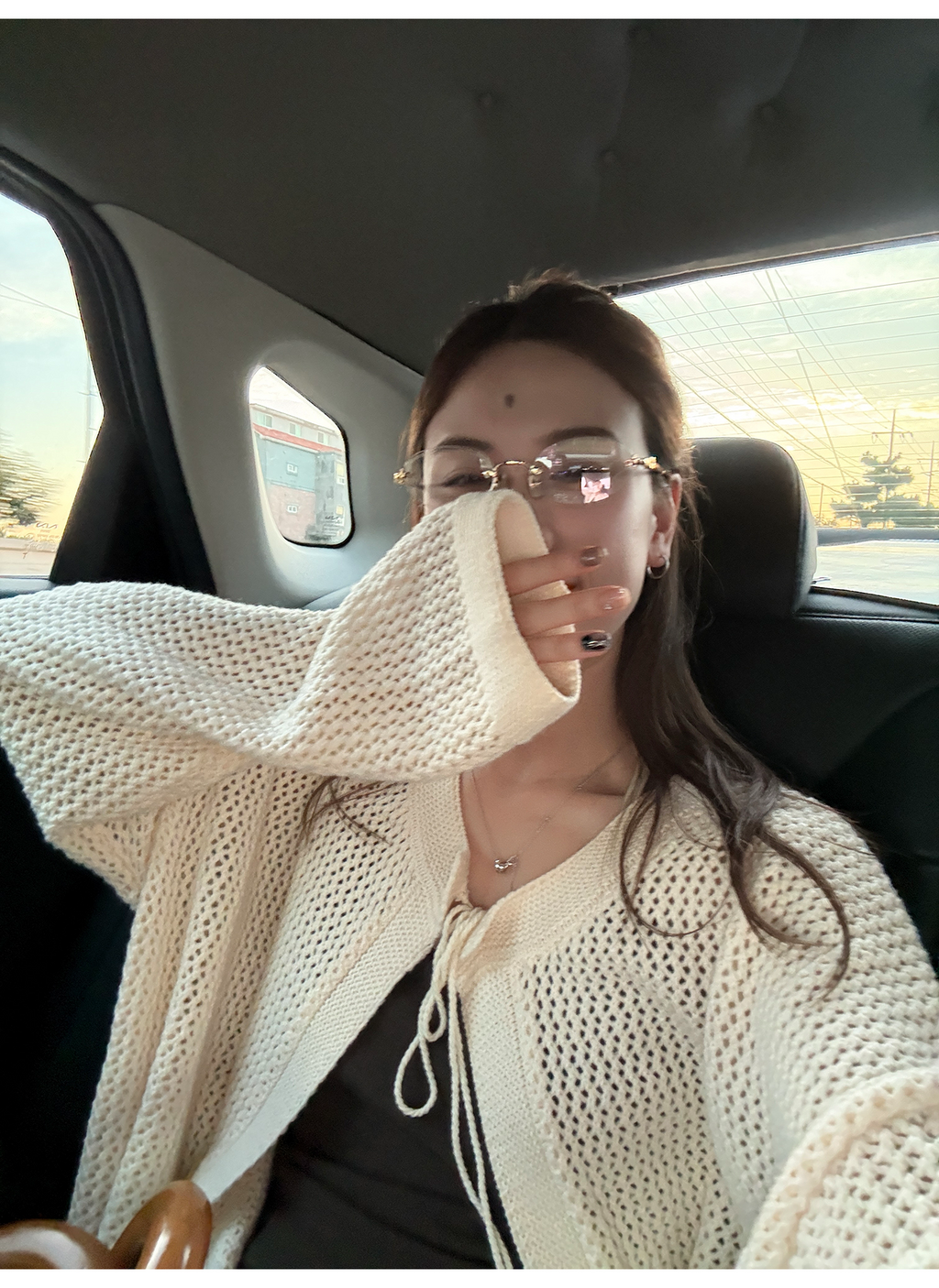 LelyMooch ゆるニットフリンジカーディガン  LEM249