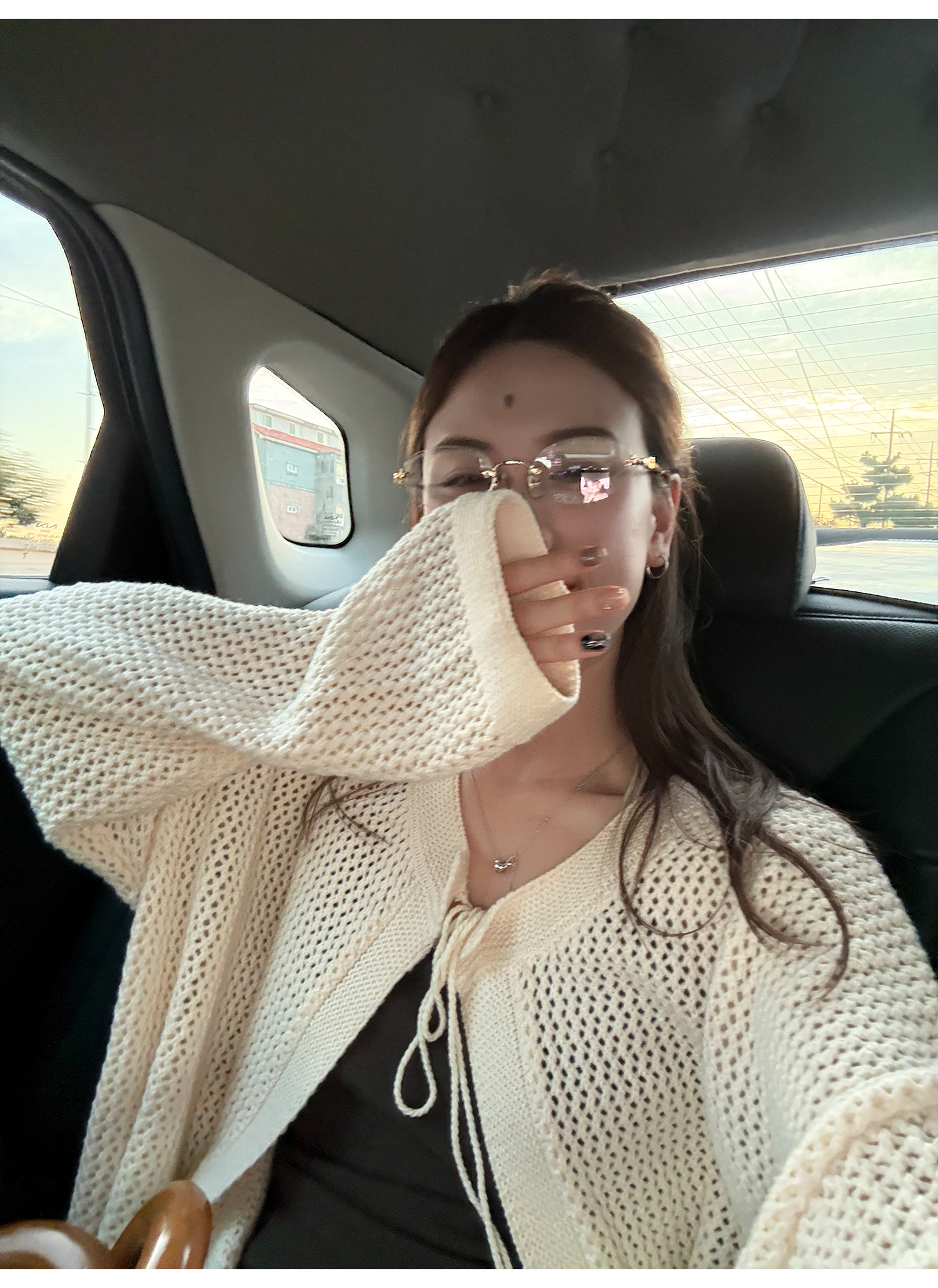 LelyMooch ゆるニットフリンジカーディガン  LEM249