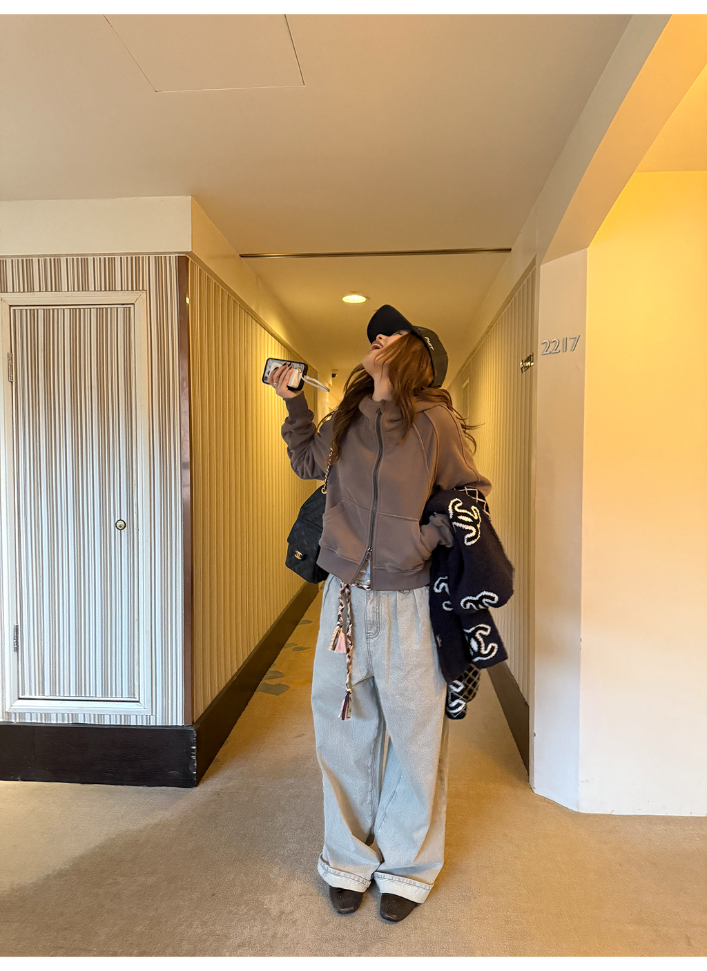 LelyMooch 裏起毛ジップアップフーディー　LEM275