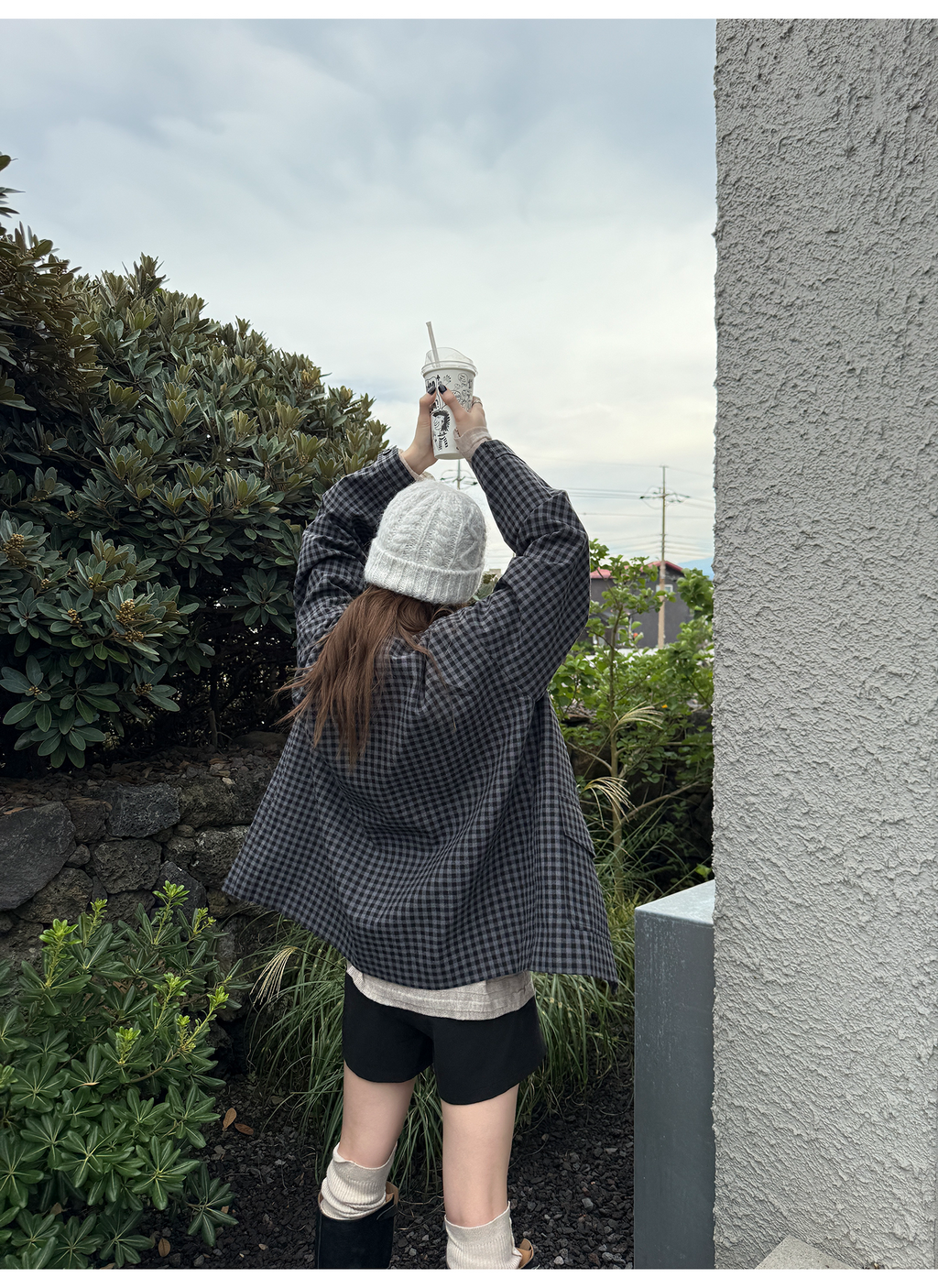 LelyMooch ブラックグレーチェックジャケット  LEM248