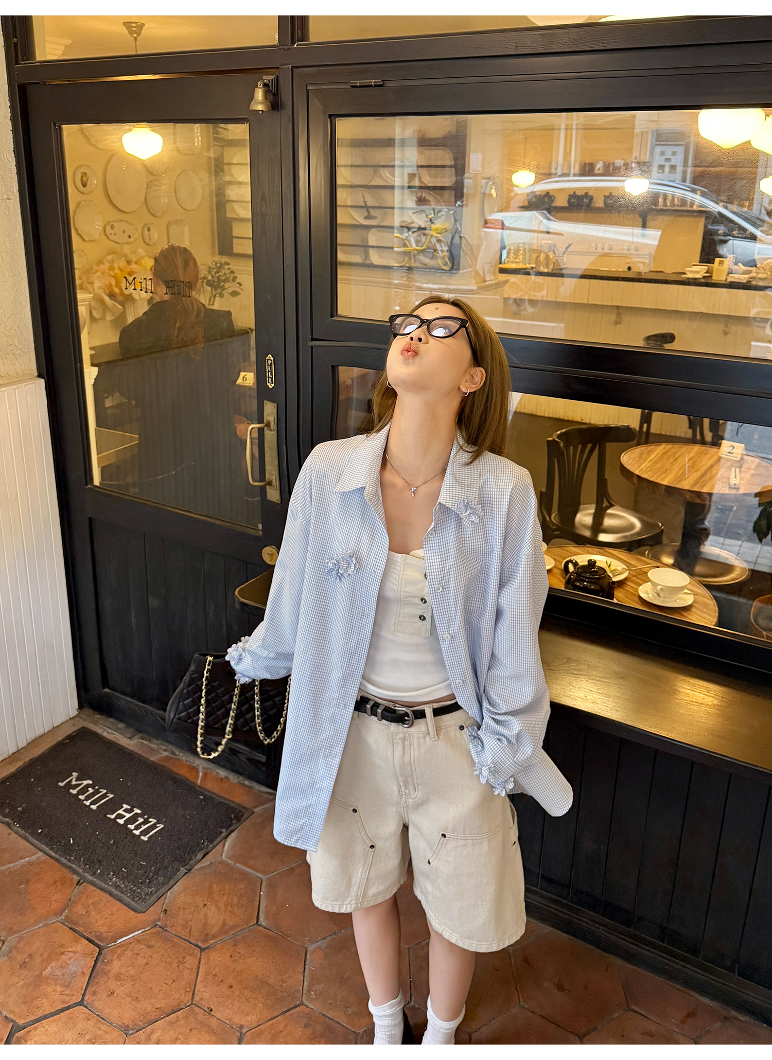 LelyMooch  夏万能デニム ハーフパンツ　マルチポケット  LEM118