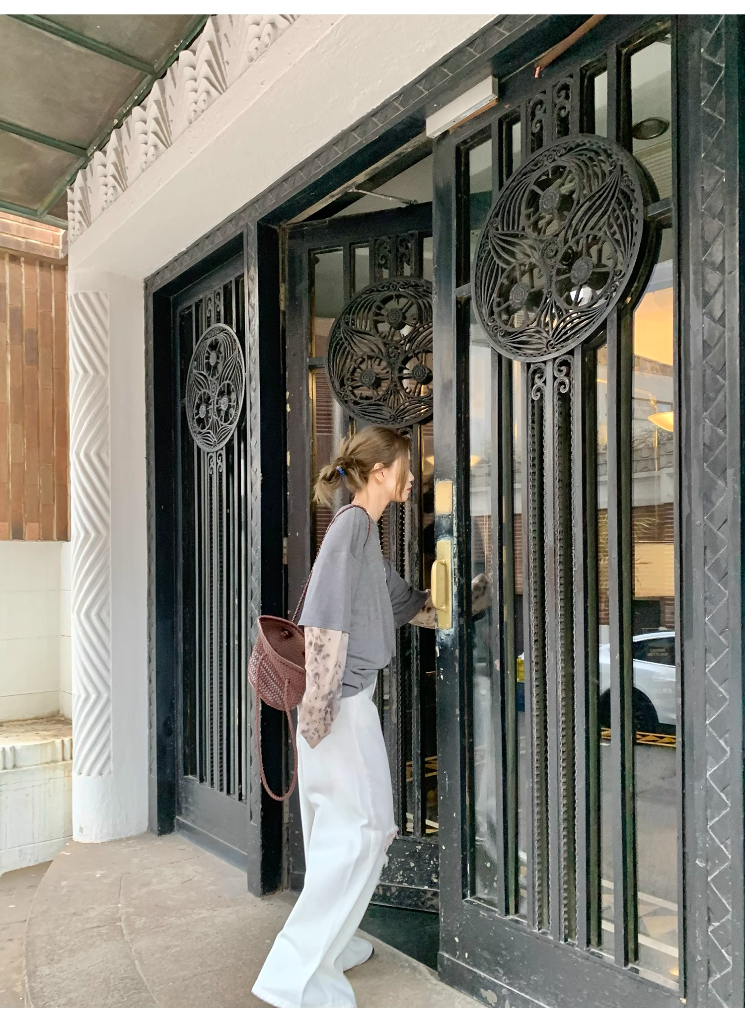 LelyMooch  レオパード柄袖  ロンTシャツ  LEM117