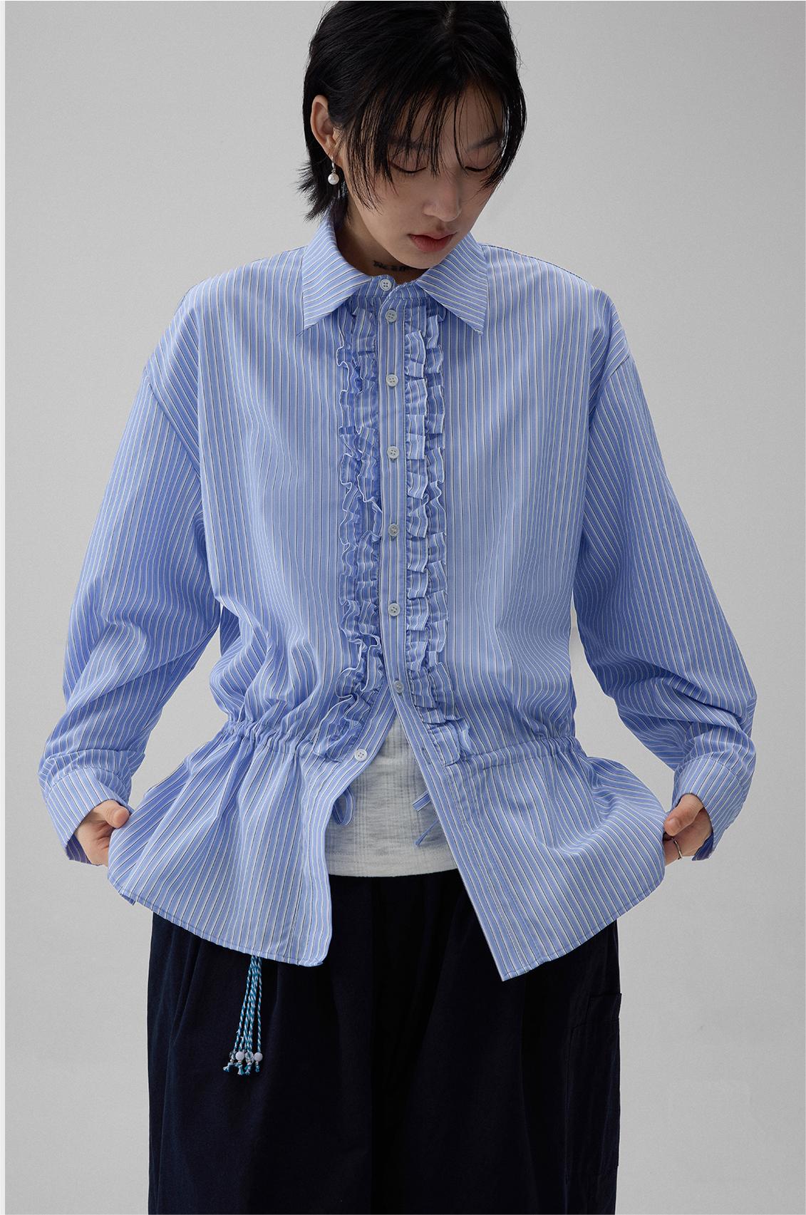 LoomL  ブルーストライプシャツ  LOM011