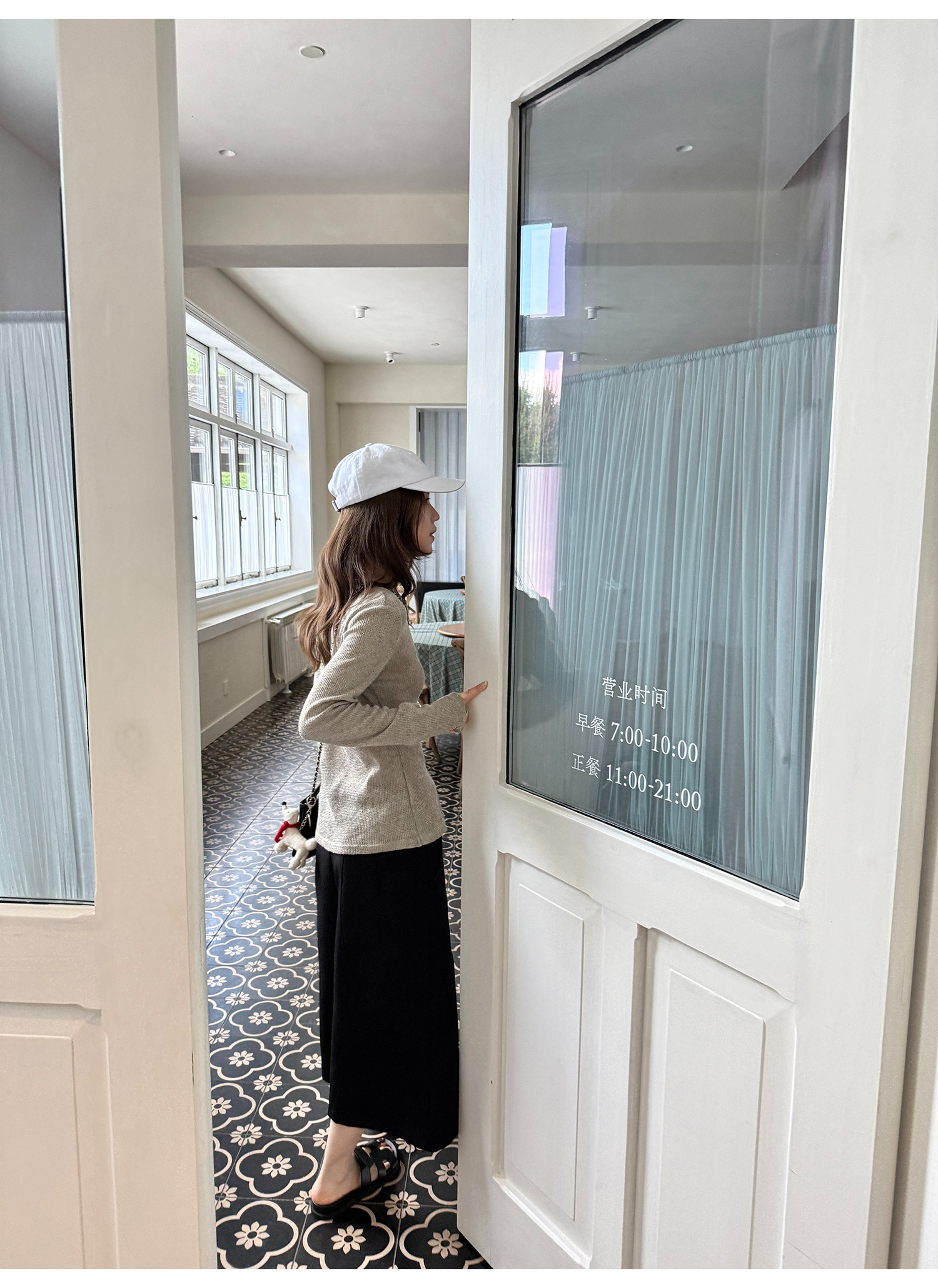 LelyMooch チェック柄ウエスト細見えニットトップス  LEM216