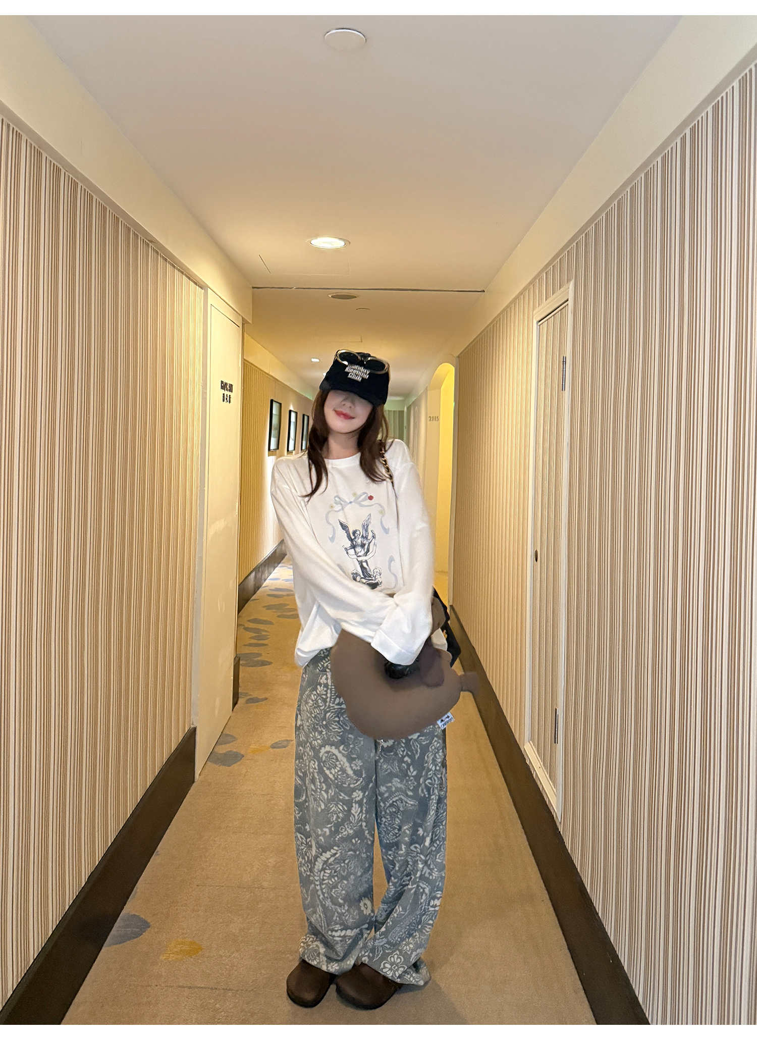 LelyMooch ゆったり長袖プリントT  LEM223