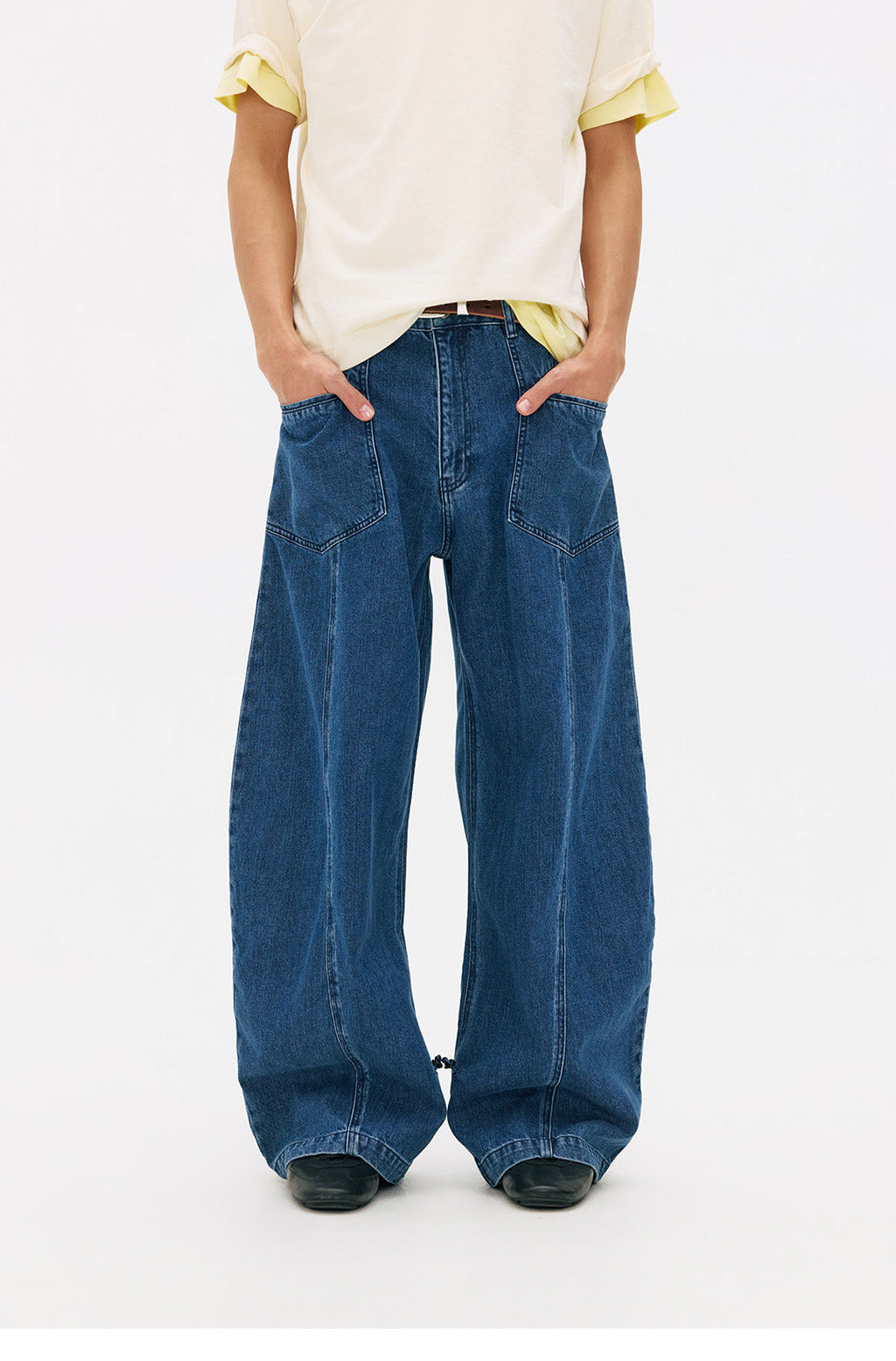 Hem-Adjust Wide Straight Denim LOM102